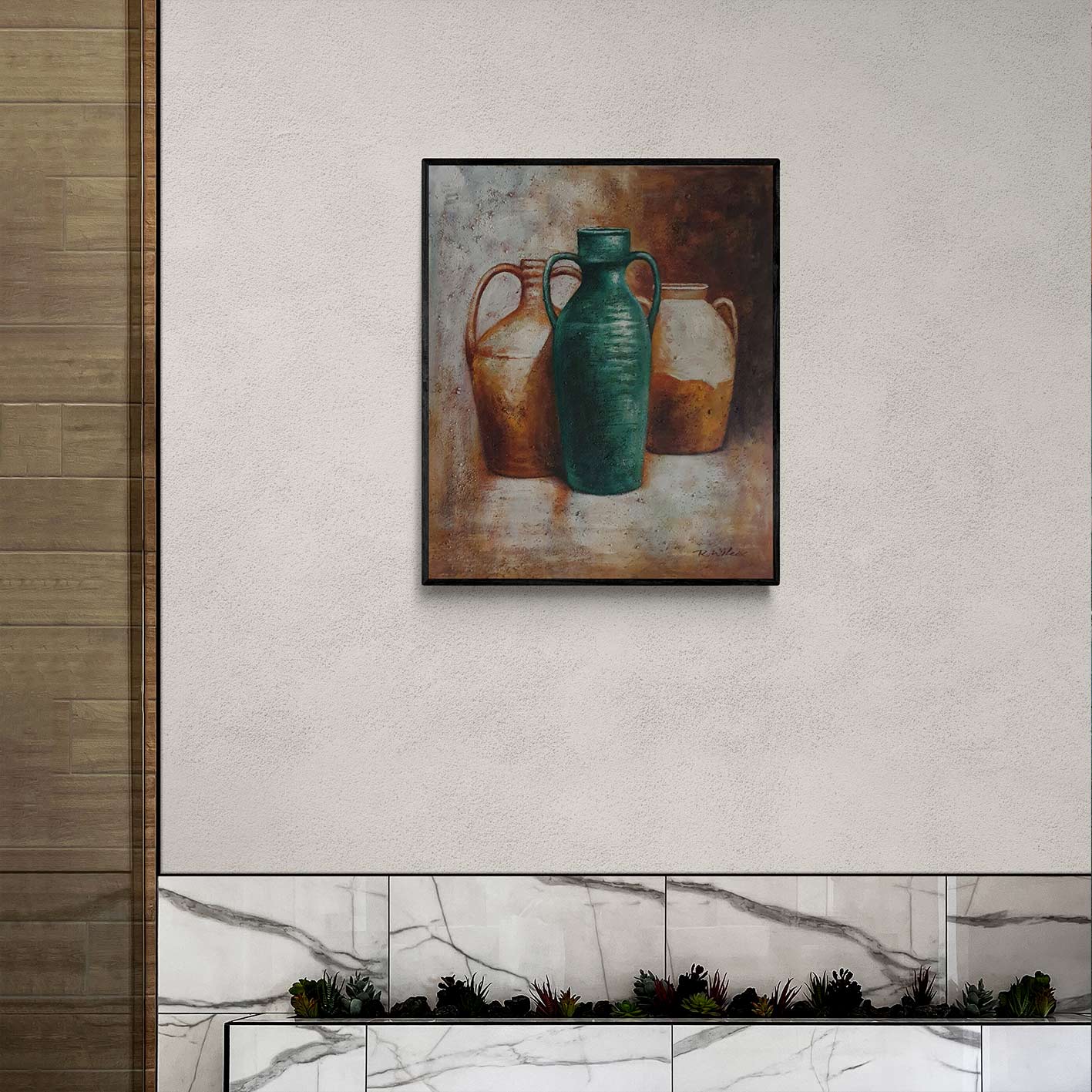 Cuadro Bodegon Anforas II  50x60 cm