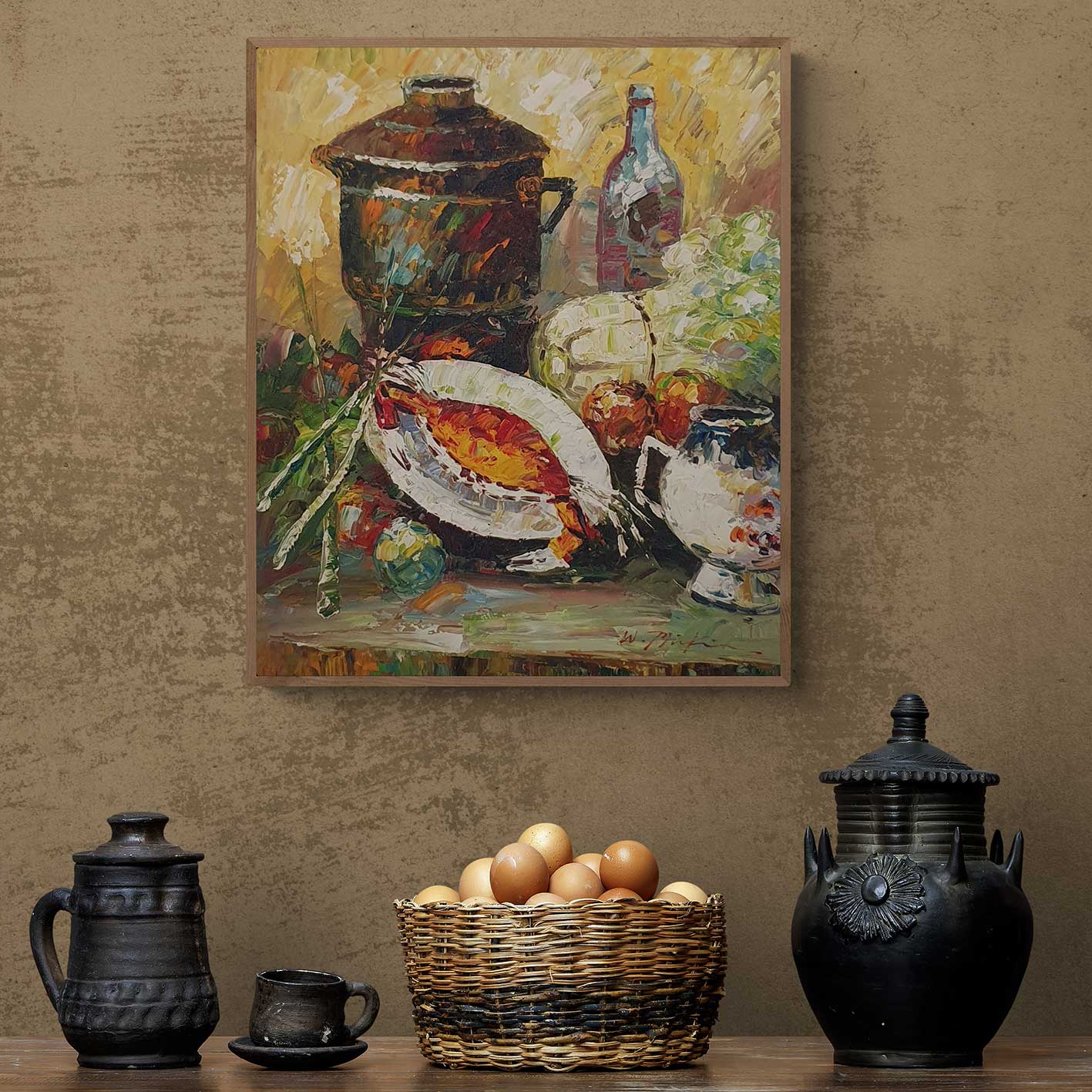 Cuadro Arte Bodegon Calabaza 50x60 cm