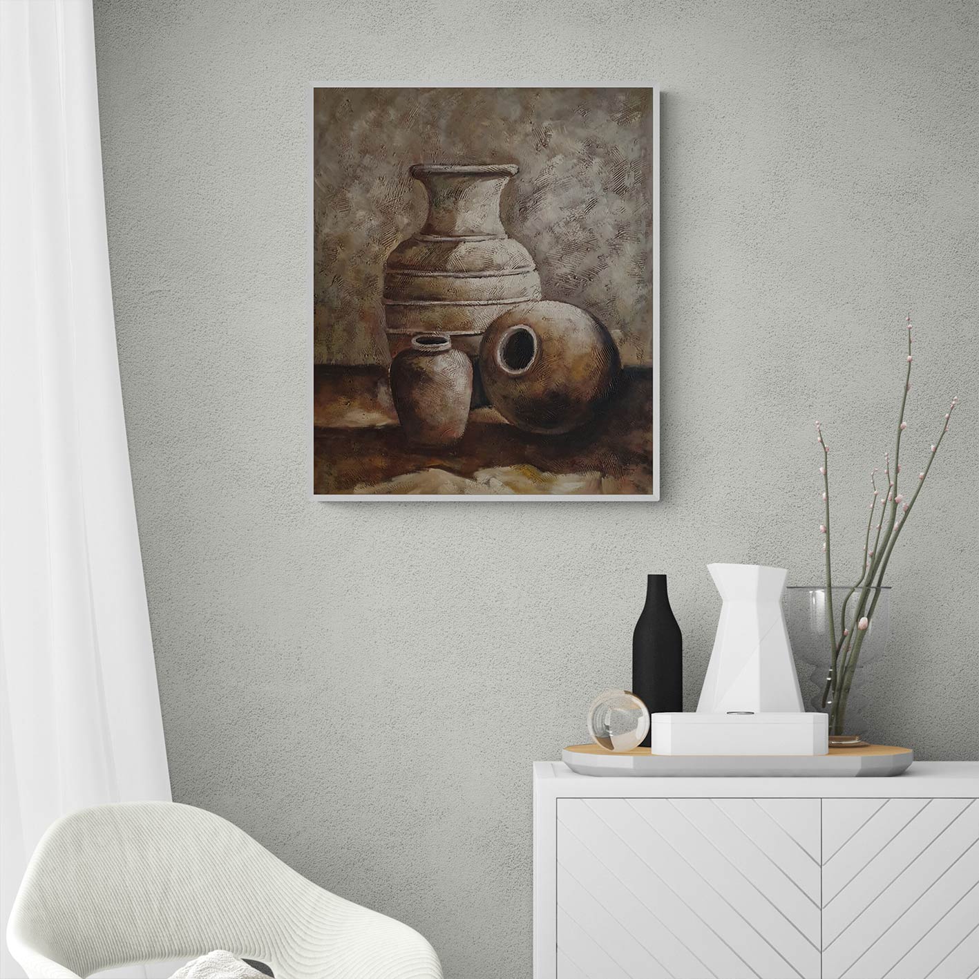 Cuadro Bodegon Jarrones  50x60  cm