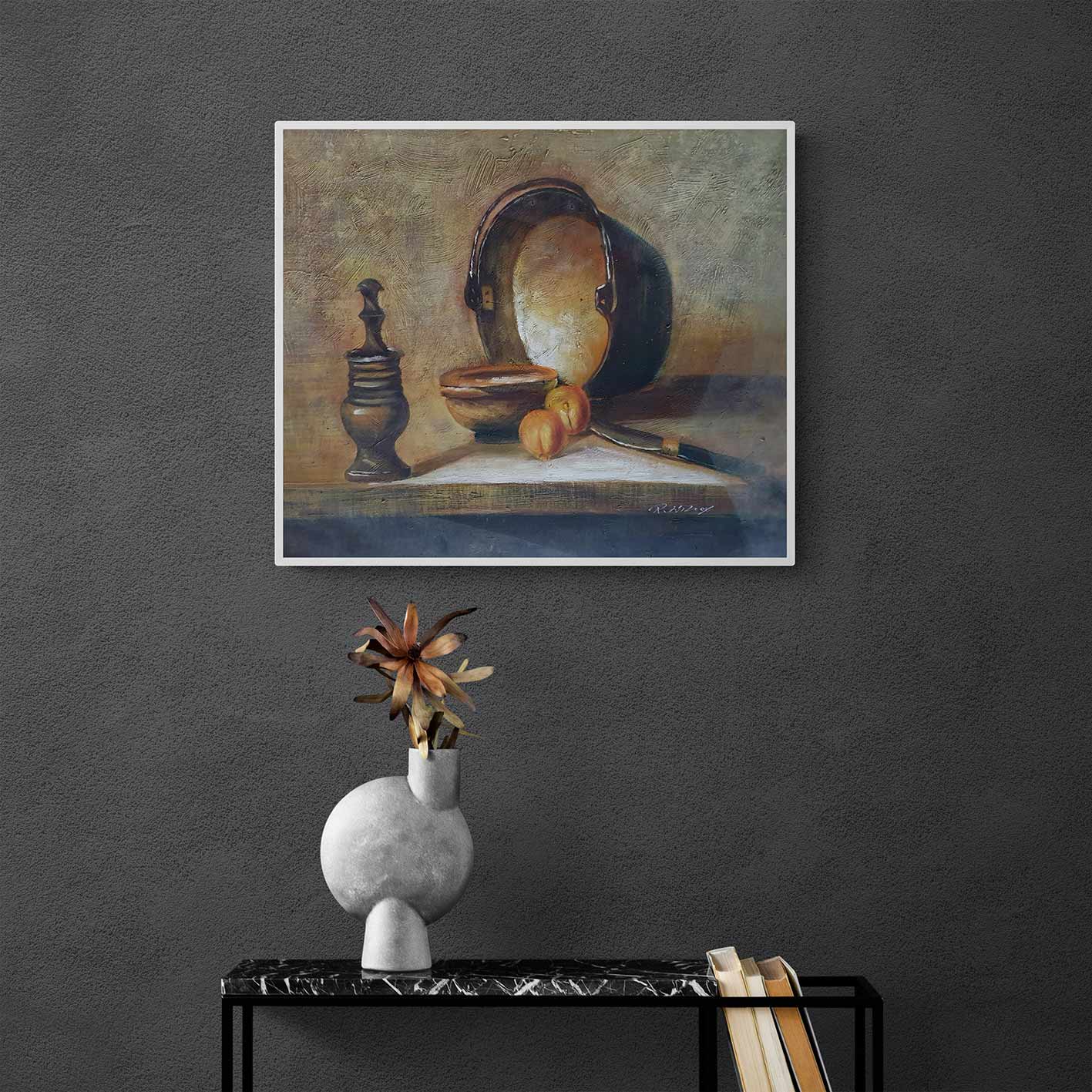 Cuadro Bodegon Melocotones  60x50 cm