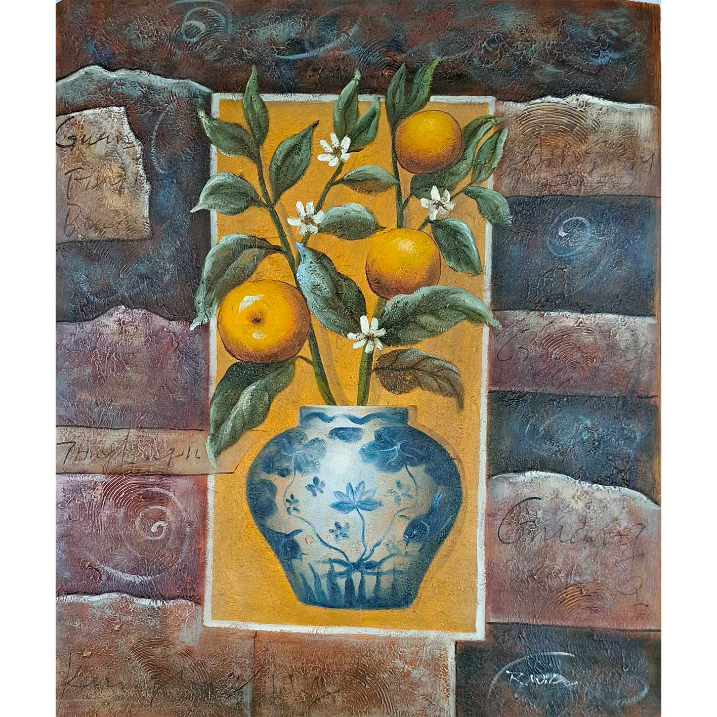 Cuadro Diptico Limones Naranjas 50X60 cm [2 piezas]
