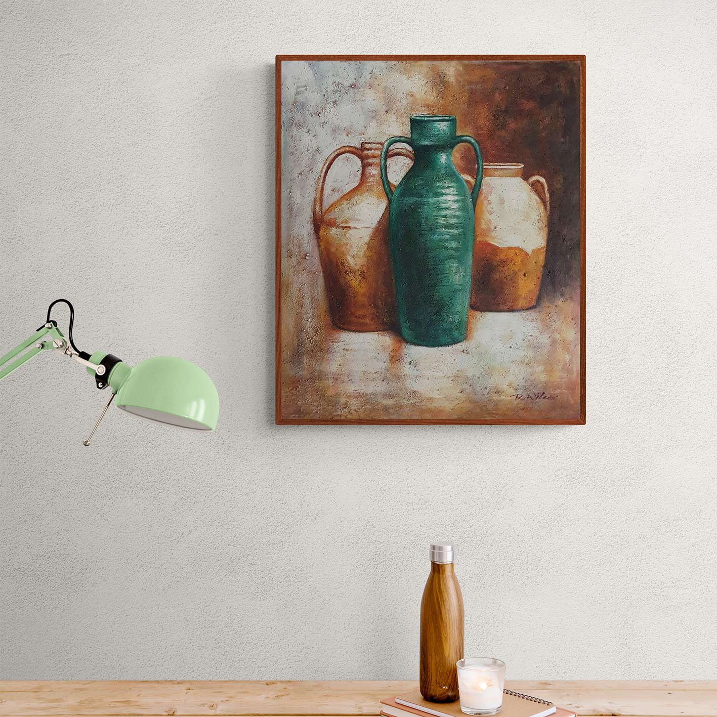 Cuadro Bodegon Anforas II  50x60 cm