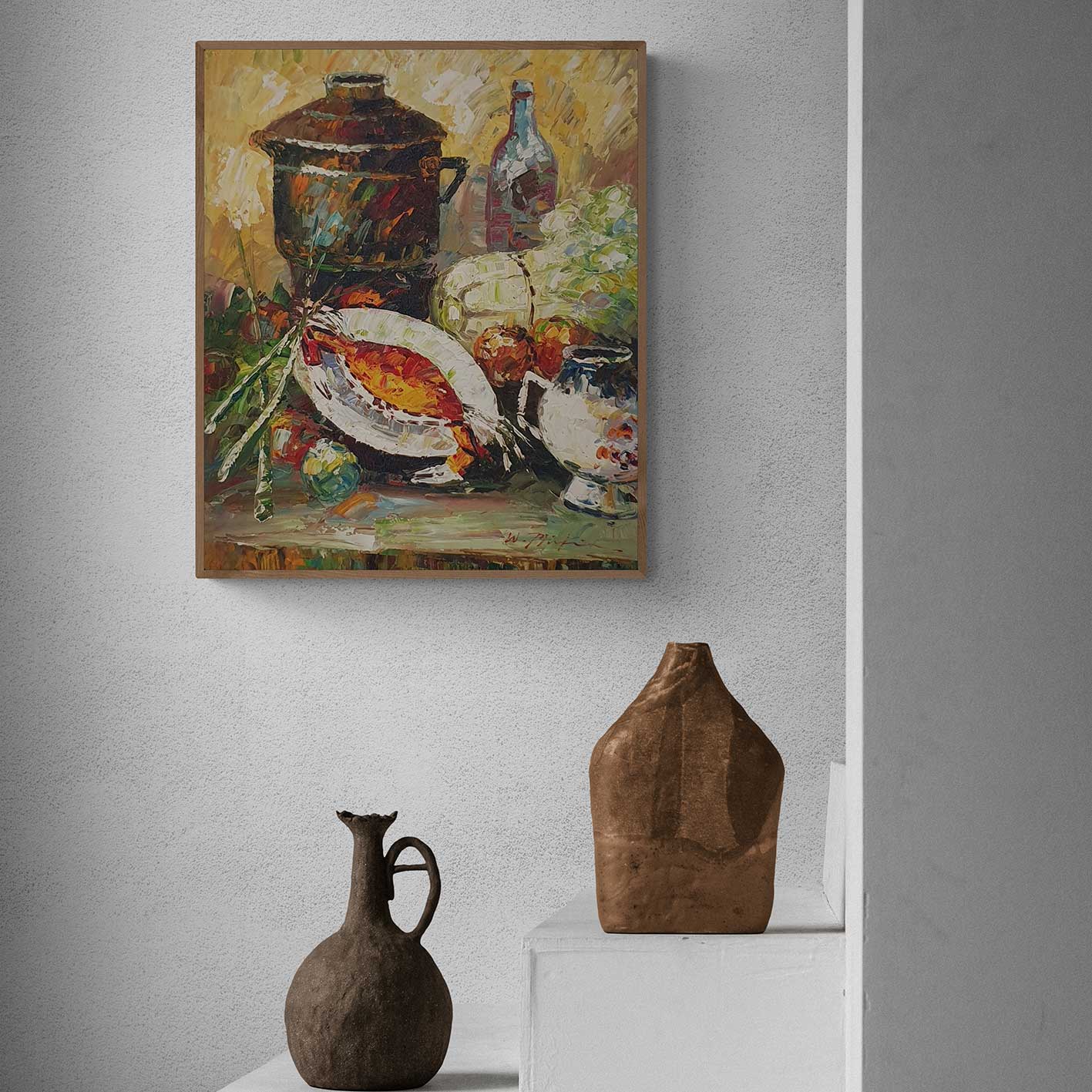 Cuadro Arte Bodegon Calabaza 50x60 cm