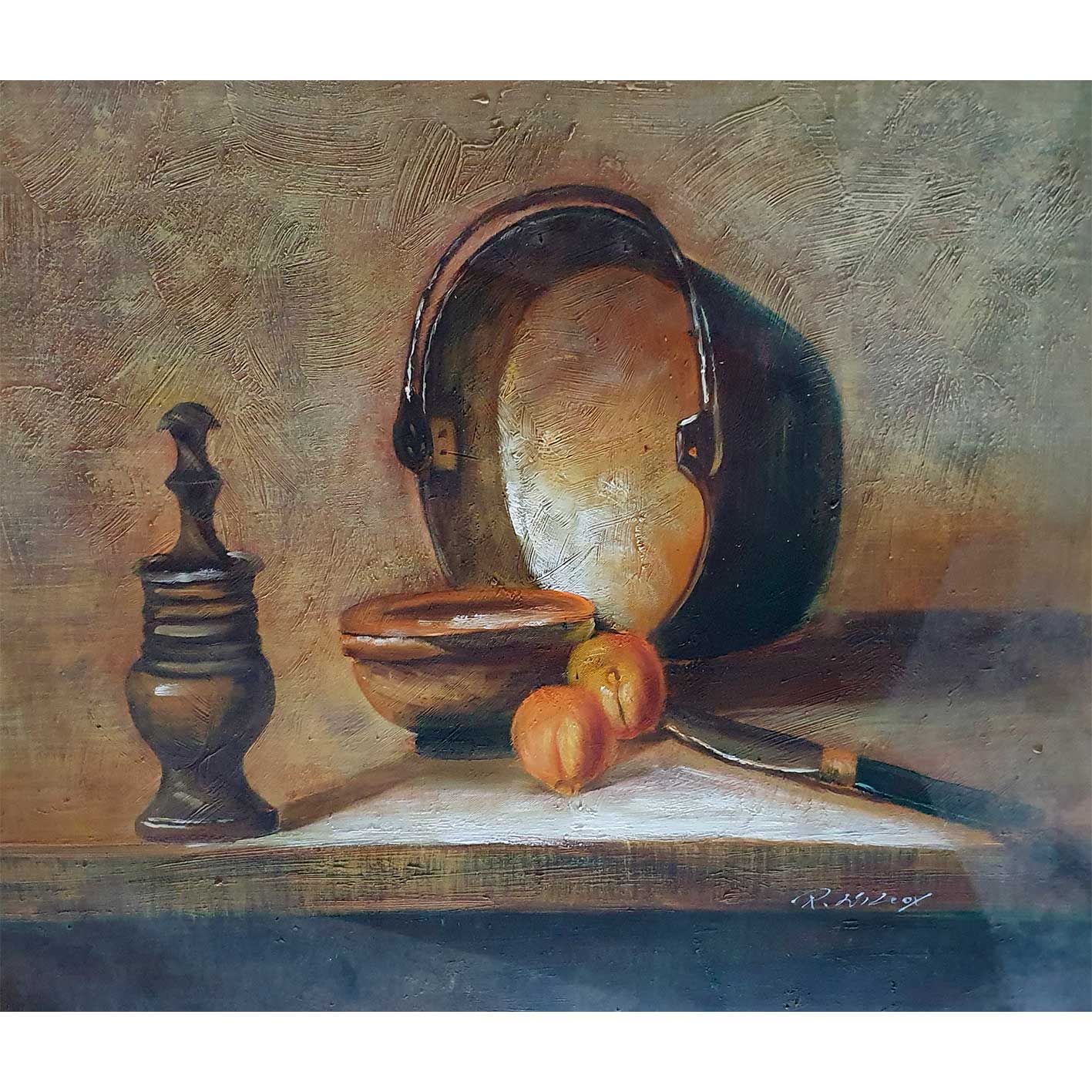 Cuadro Bodegon Melocotones  60x50 cm 