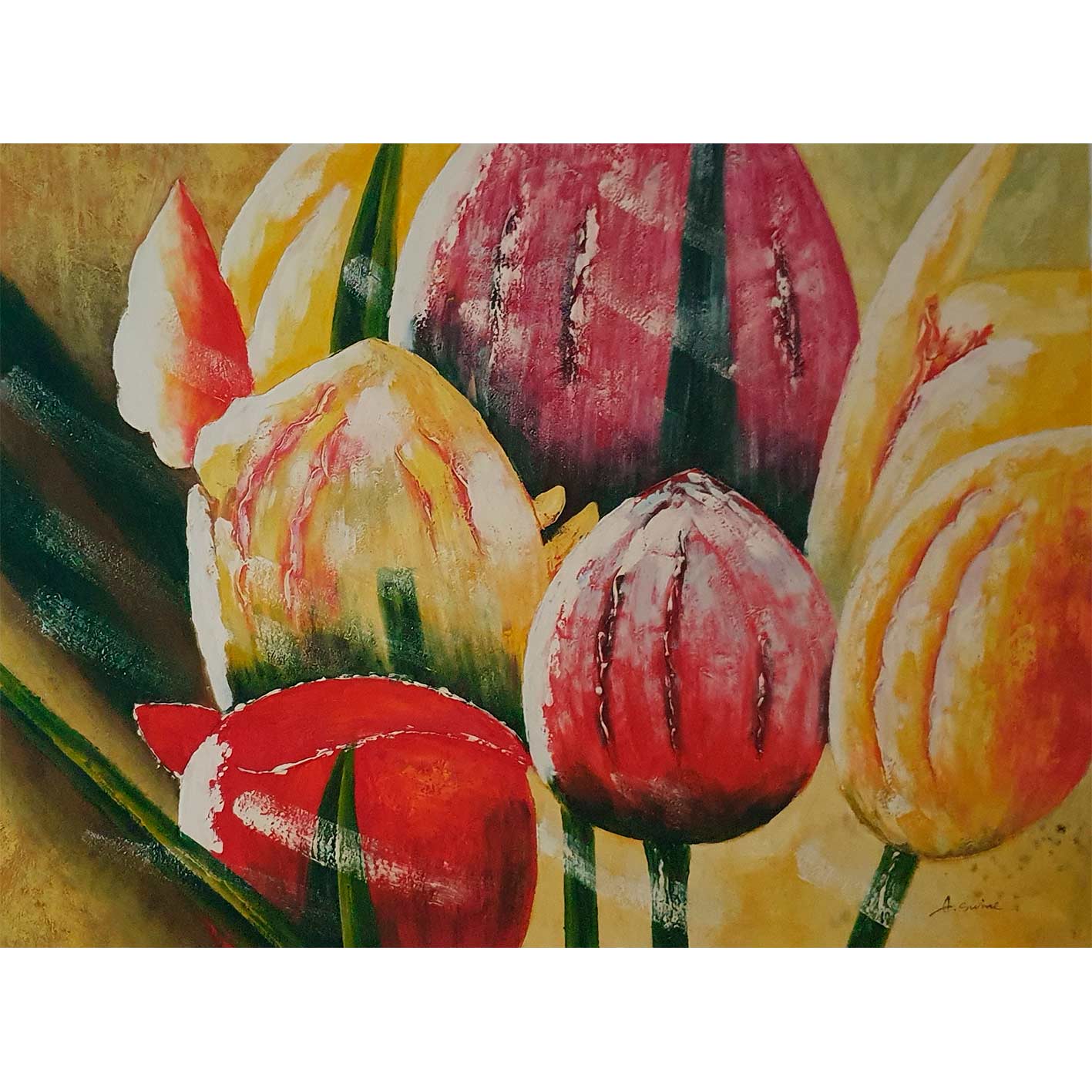Cuadro Diptico Tulipanes Grandes 120x90 cm [2 piezas]