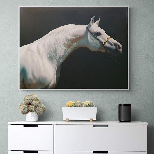Cuadro Caballo Blanco 100x80 cm