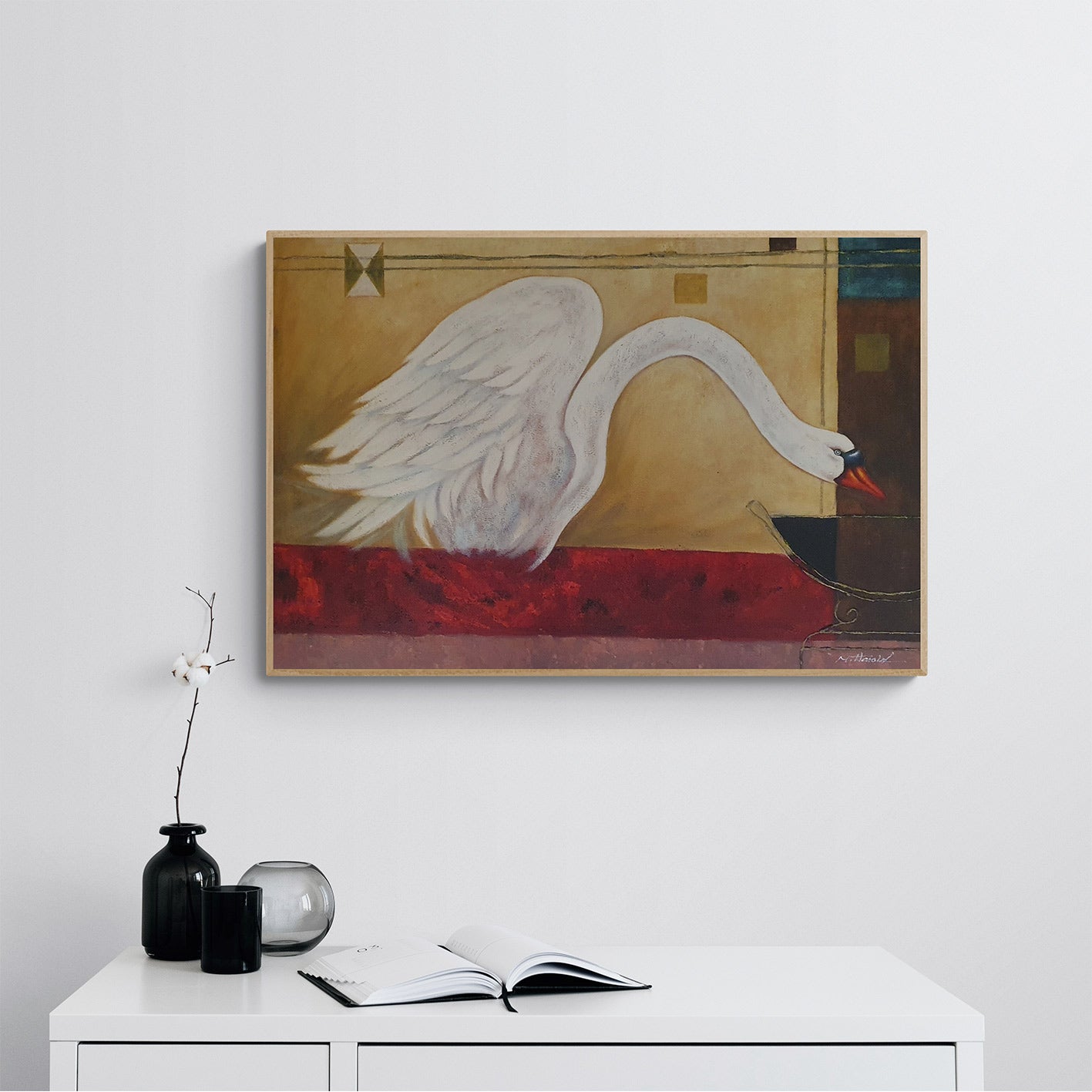 Cuadro Cisne Decora I 90x60 cm