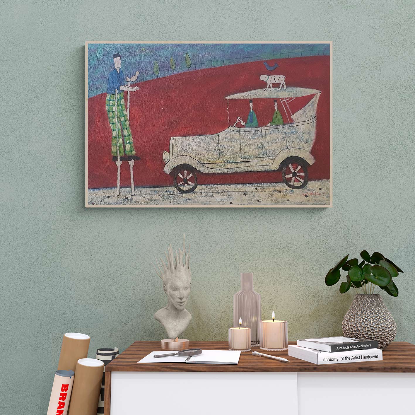 Cuadro Coche Color 90x60 cm