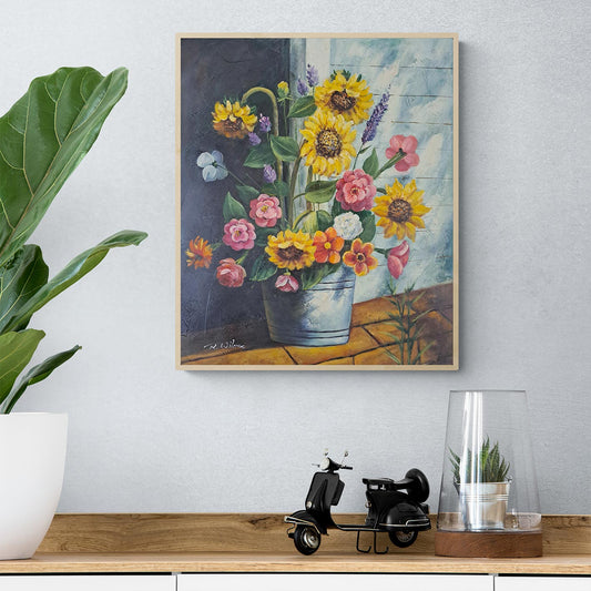 Cuadro Cubo Flores 50x60 cm
