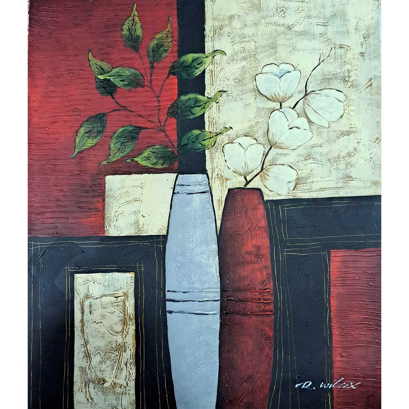 Cuadro Decoracion Floral 50x60 cm