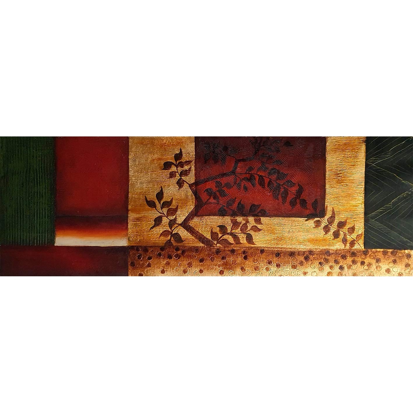 Cuadro Decoracion Flores Oros 120x40 cm
