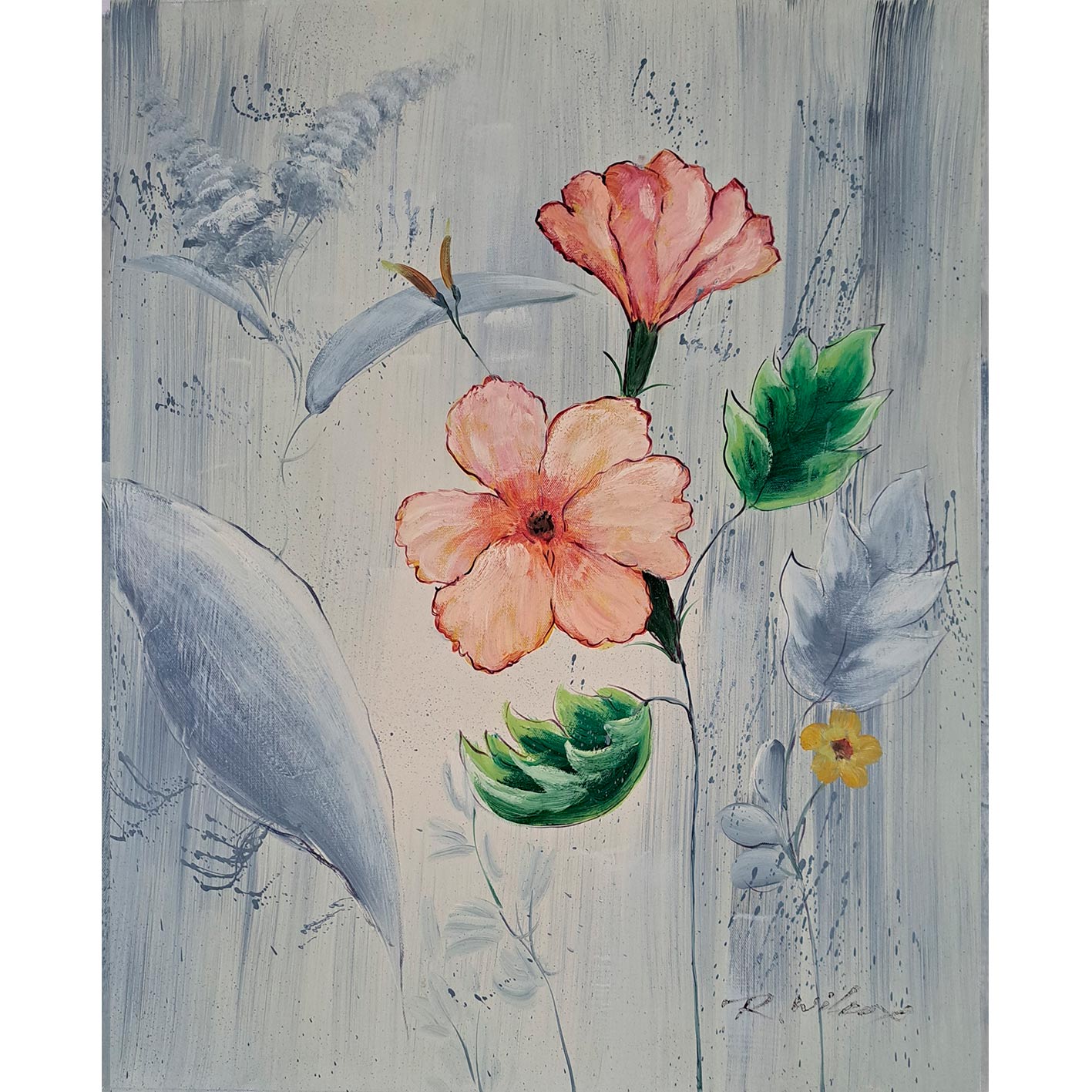 Cuadro Diptico Arte Floral 50x60 cm [2 piezas]