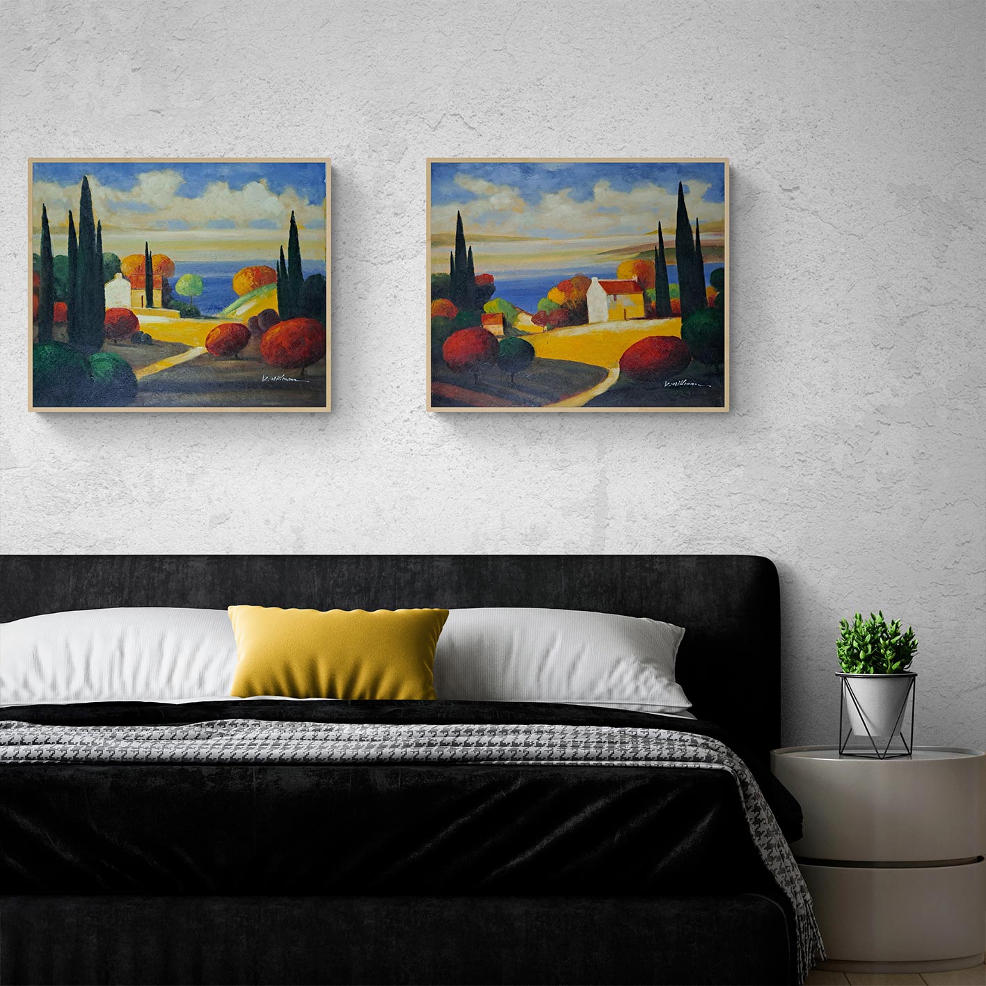 Cuadro Diptico Cipres Camino  60x50 cm [2 piezas]