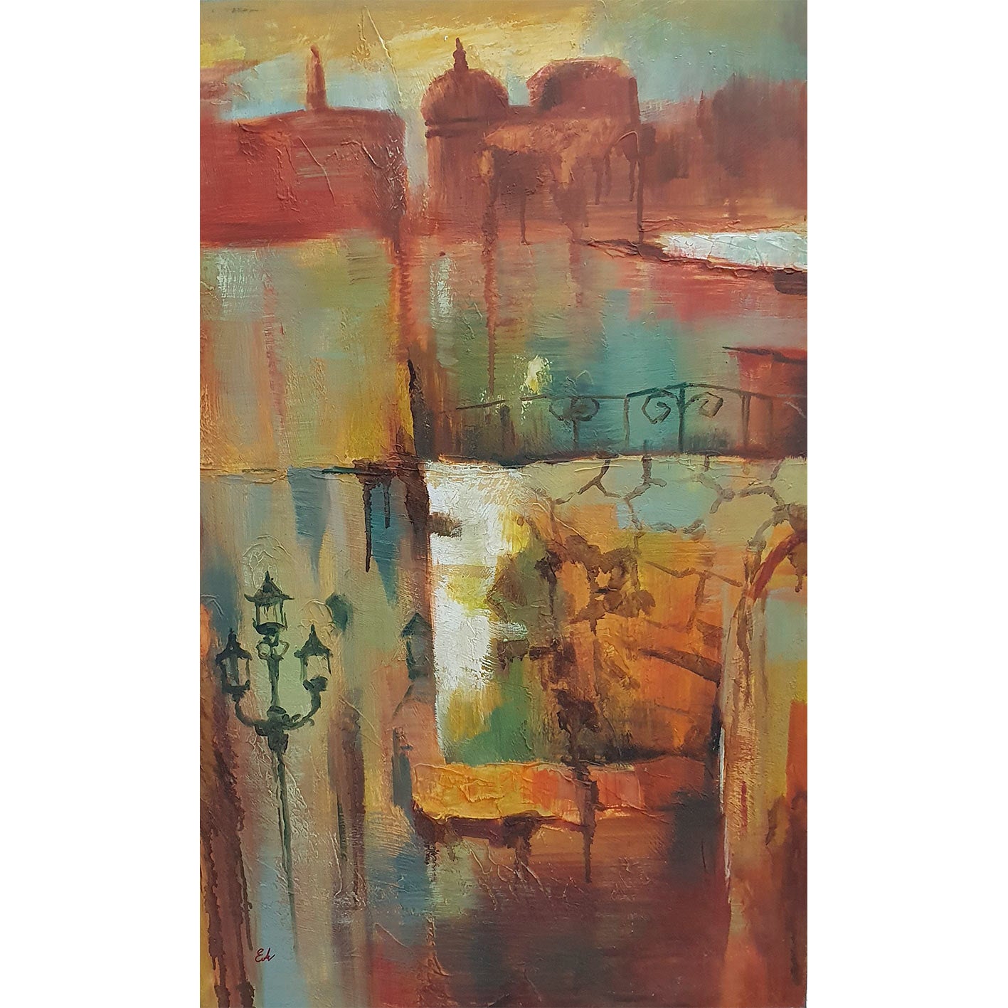 Cuadro Diptico Ciudad Abstracta 90x60  cm [2 piezas]