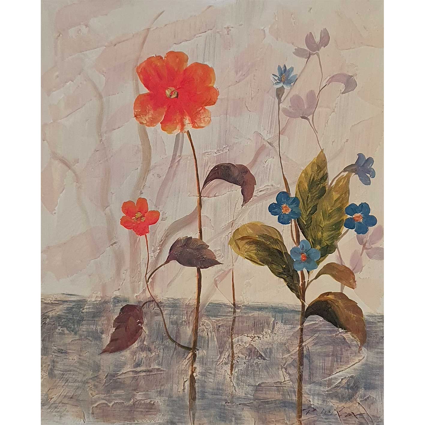 Cuadro Diptico Flor Decorativas  50x60 cm [2 piezas]