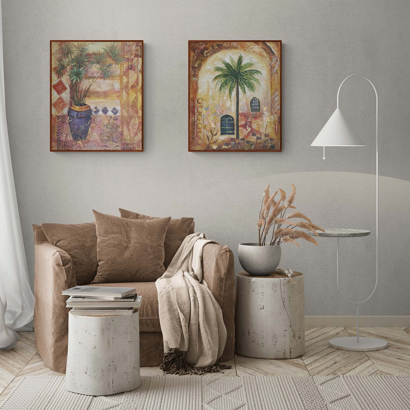 Cuadro Oleo  Diptico Floral Decor  50x60 cm [2 piezas]