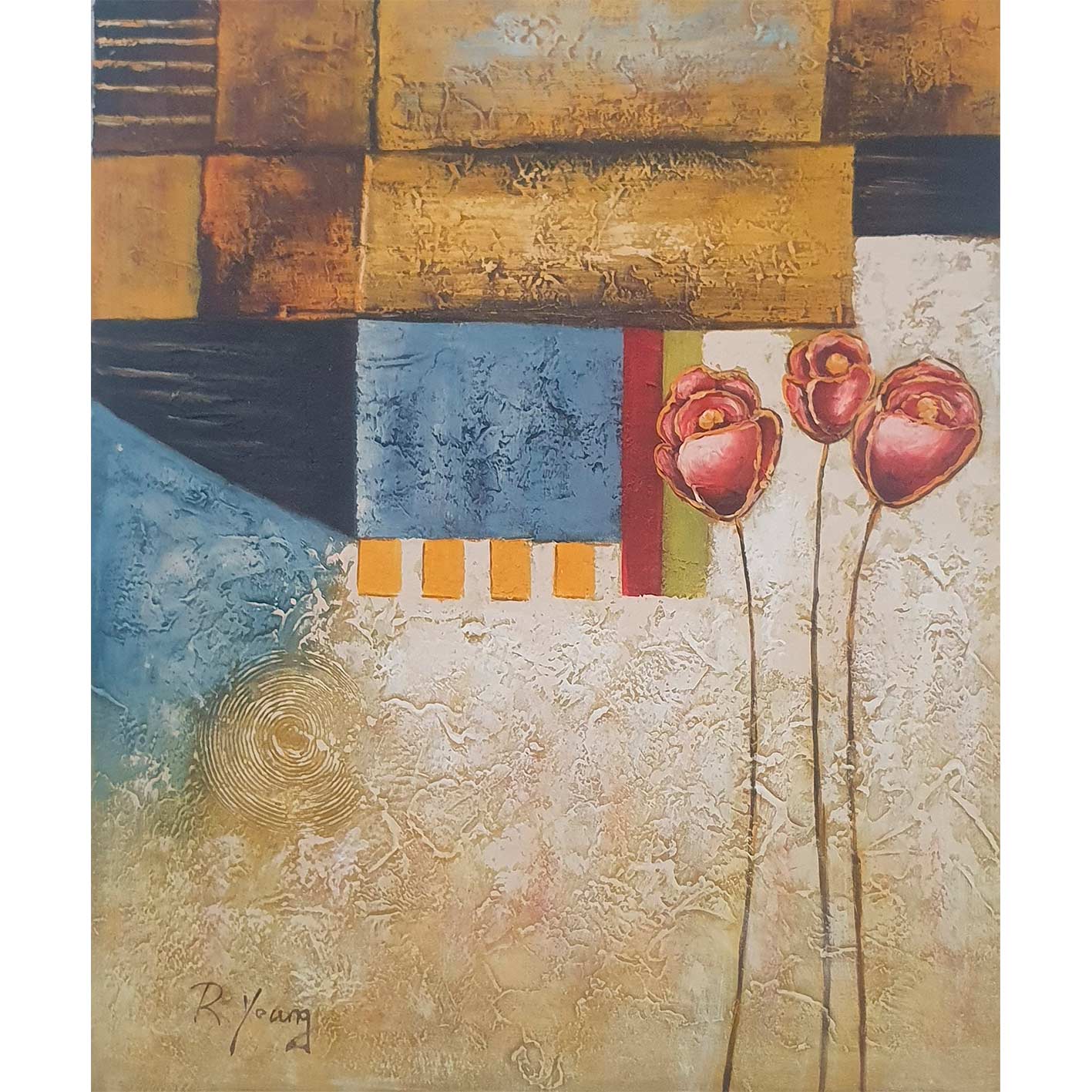 Cuadro Diptico Florecillas  50x60 cm [2 piezas] Texturas