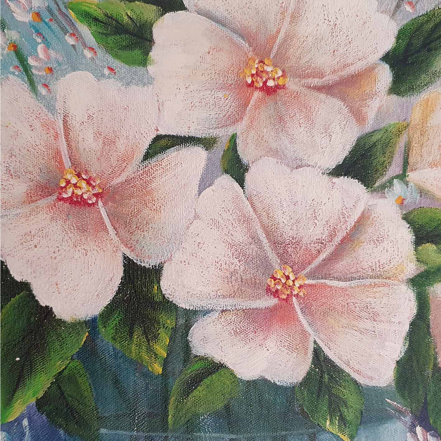 Cuadro Diptico Flores Claras  50x60 [2 piezas] Texturas
