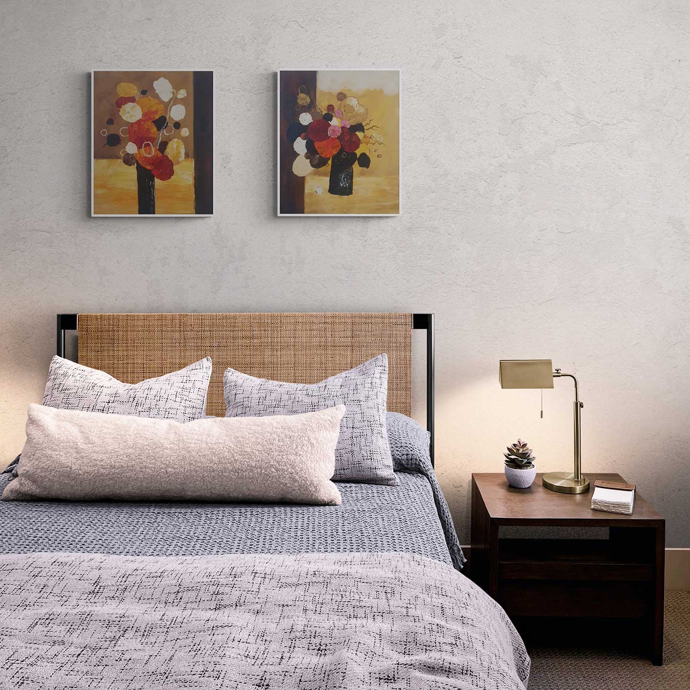Cuadro Diptico Flores Decor 50x60 cm [2 piezas]