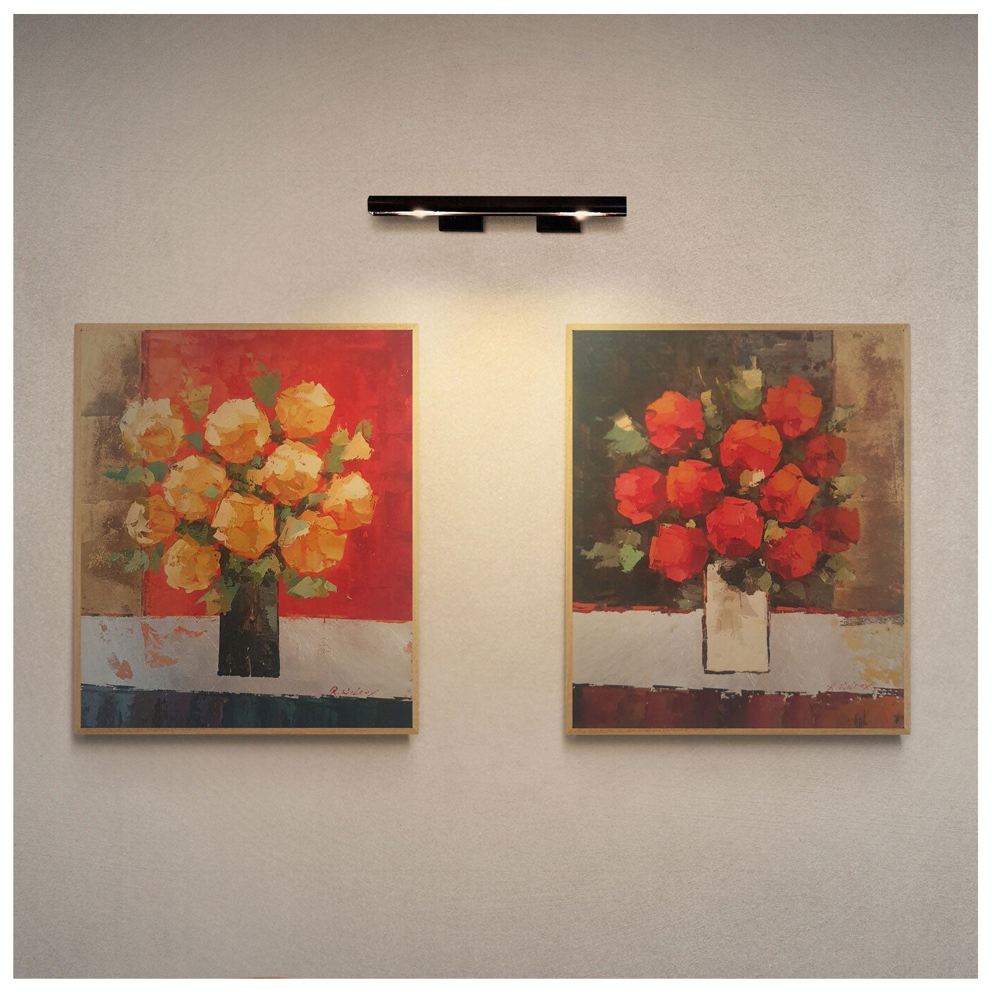 Cuadro Diptico Jarron Cuadrado 50x60 cm [2 piezas]