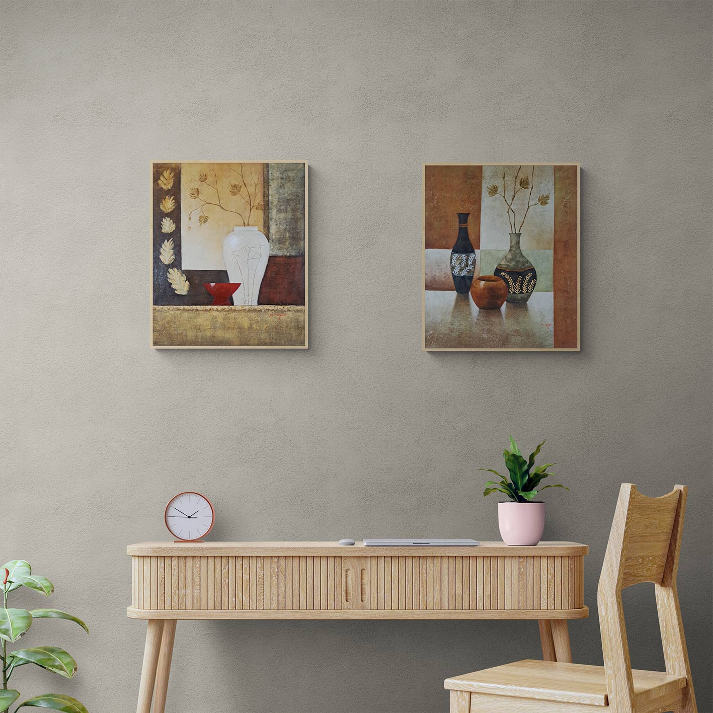Cuadro Flores Desayuno  50x60 cm [2 piezas]