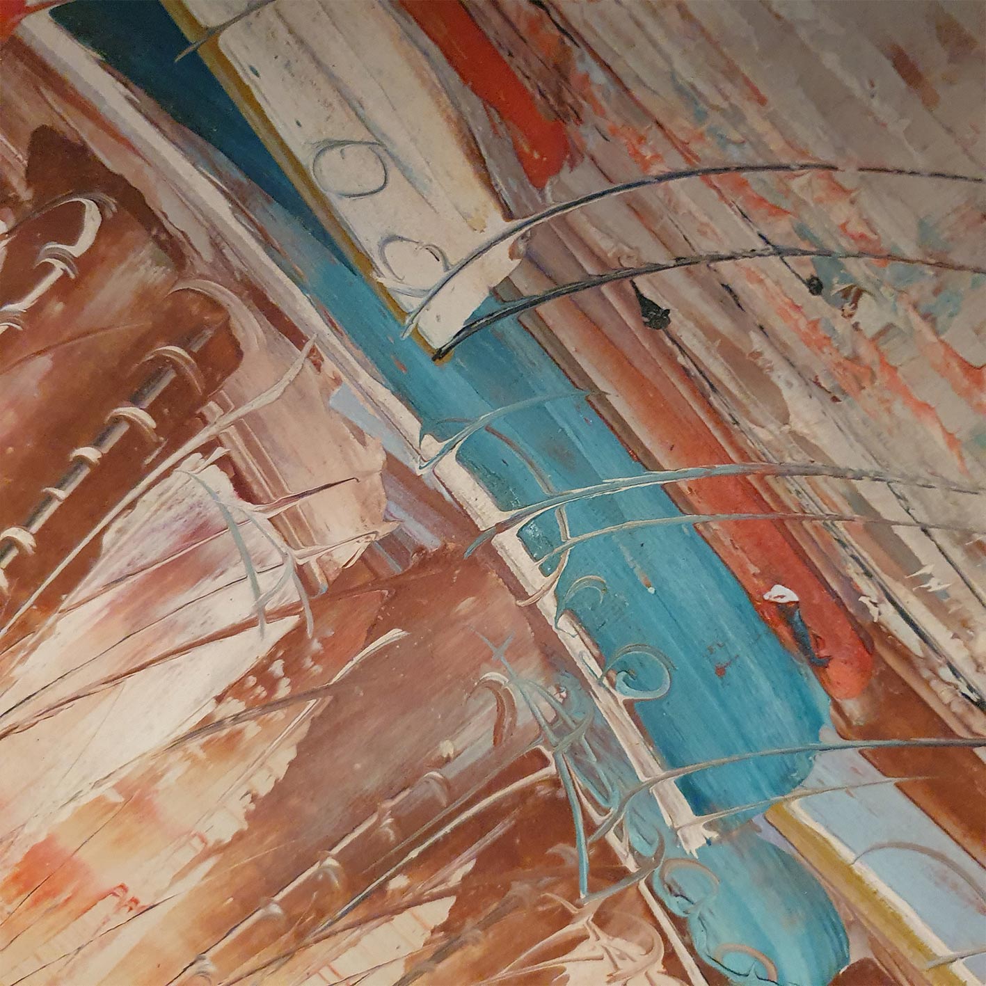 Cuadro Barcos Espatulas  90x60 cm Texturas