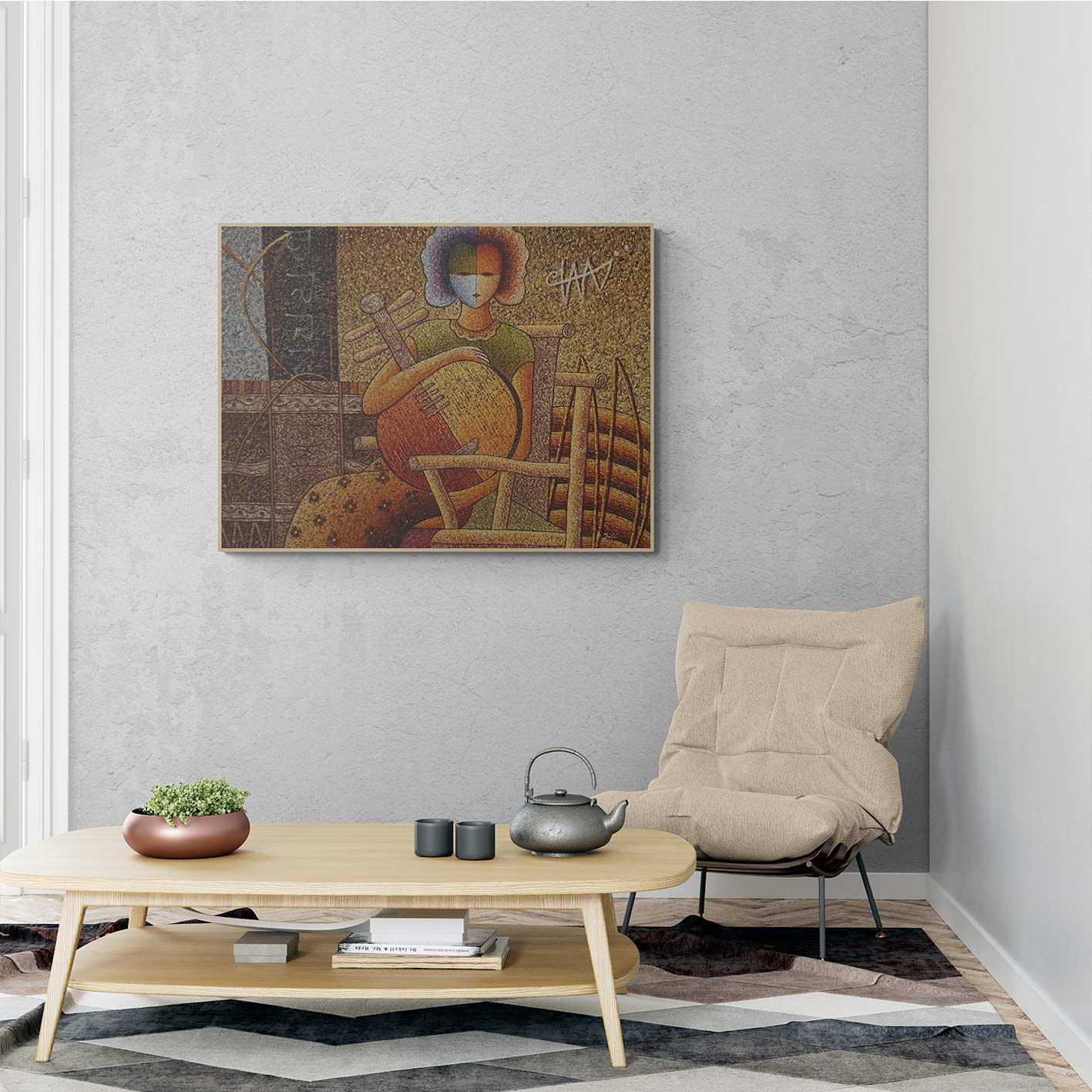 Cuadro Guitarra Gente  120x90 cm