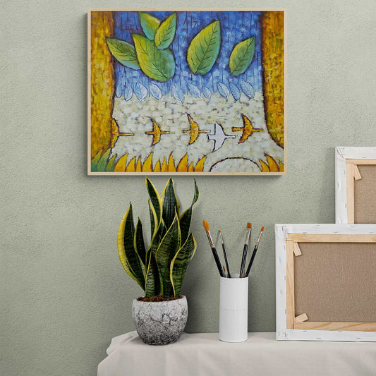 Cuadro Aves Paz  60x50 cm