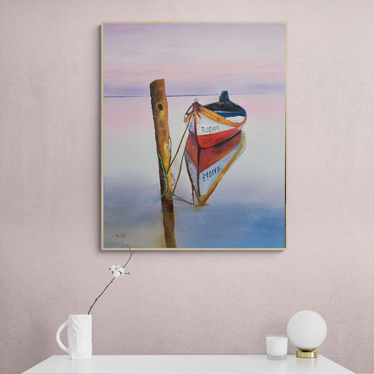 Cuadro Barca Amarrada  82x102 cm