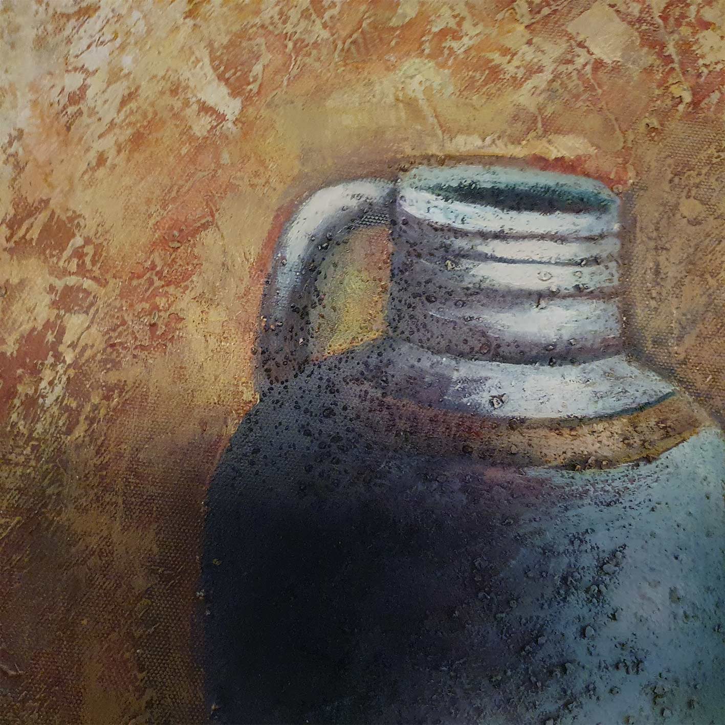 Cuadro Bodegon Anforas Antiguas  90x90 cm