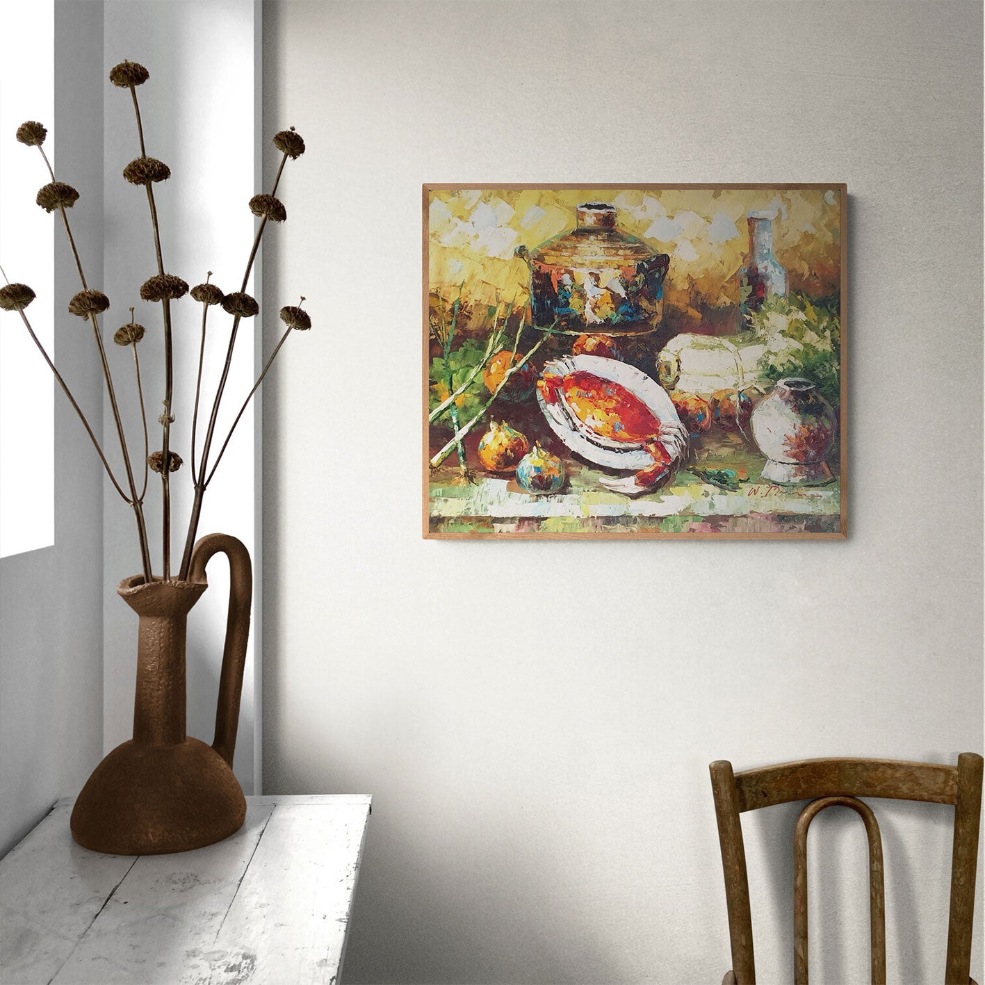 Cuadro Bodegon Calabaza  60x50 cm