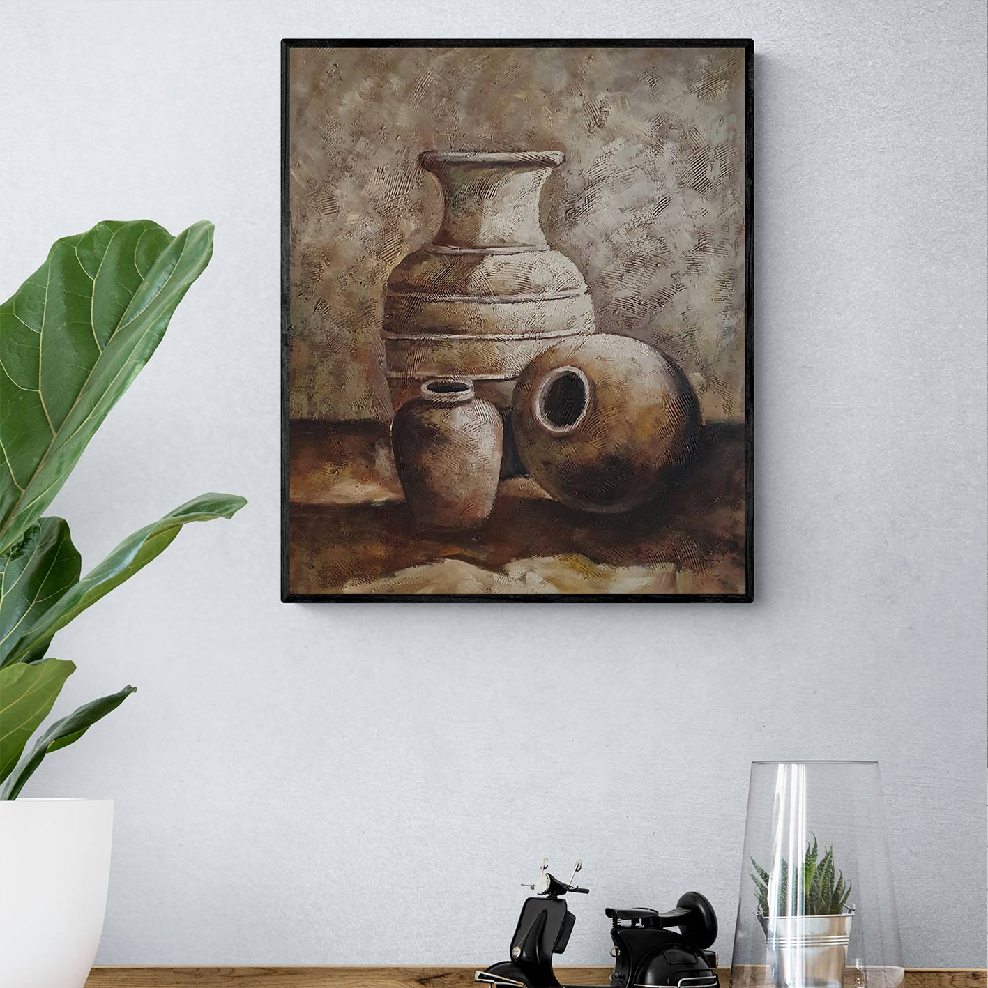 Cuadro Bodegón Jarrones  50x60  cm