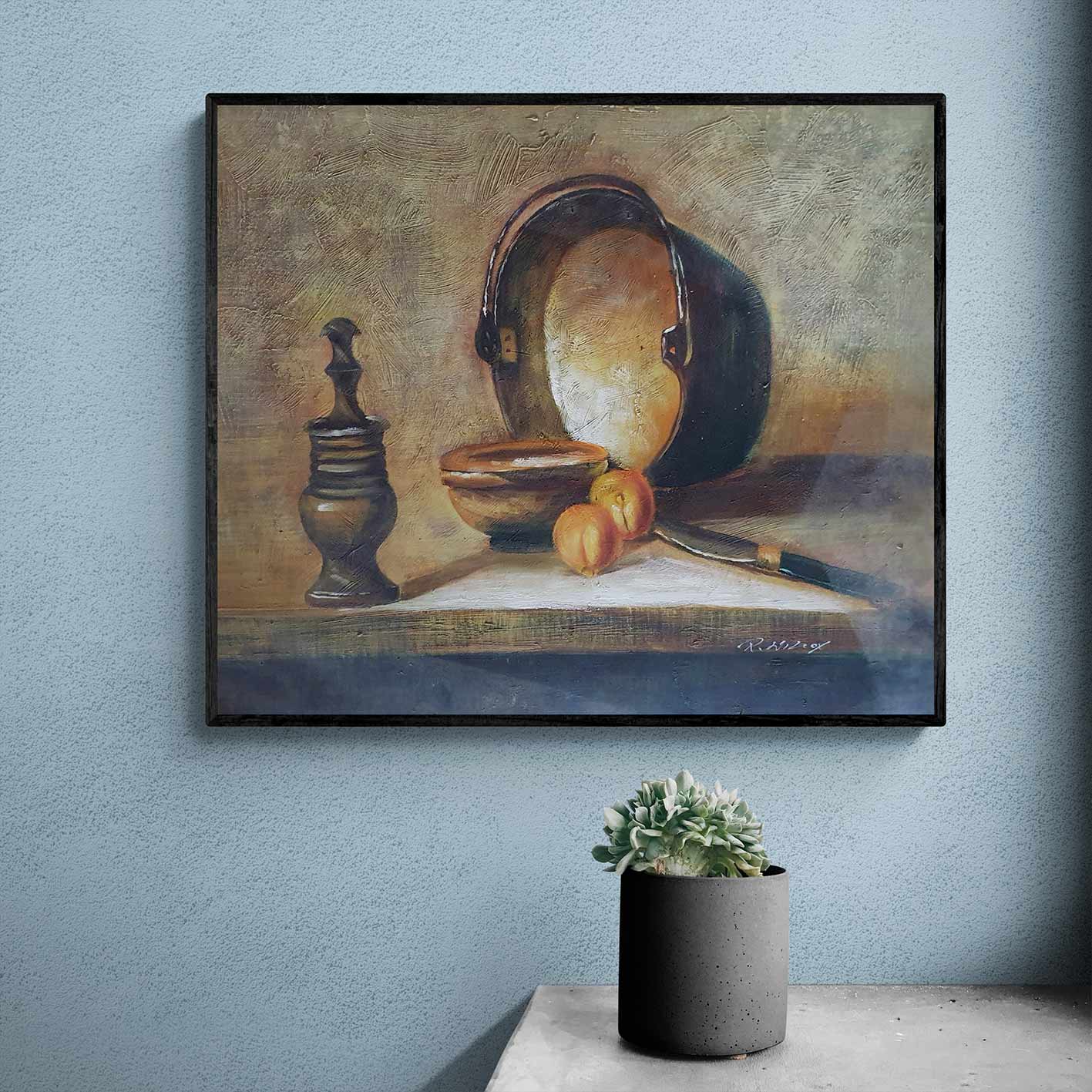 Cuadro Bodegon Melocotones  60x50 cm