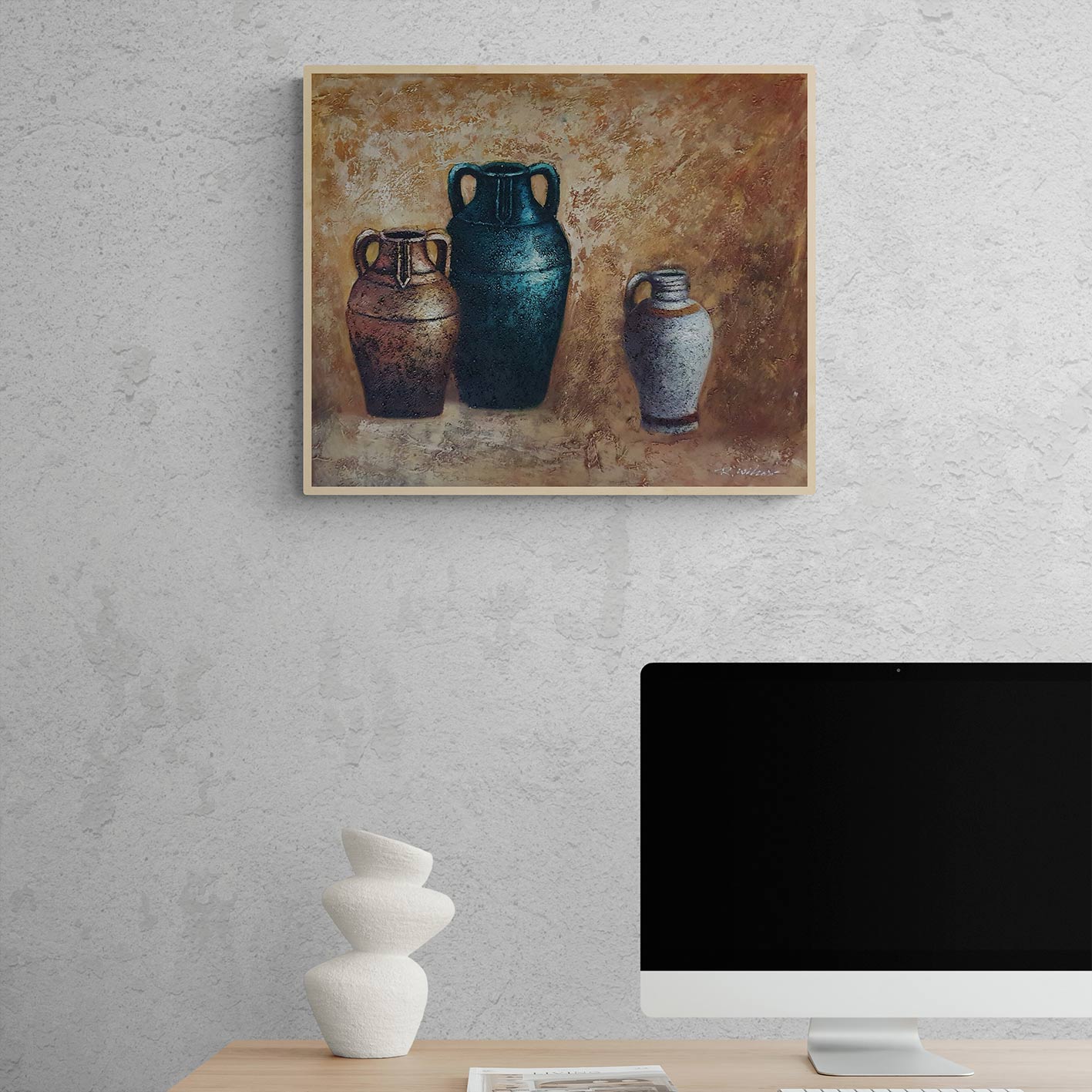 Cuadro Bodegon Anforas  60x50 cm