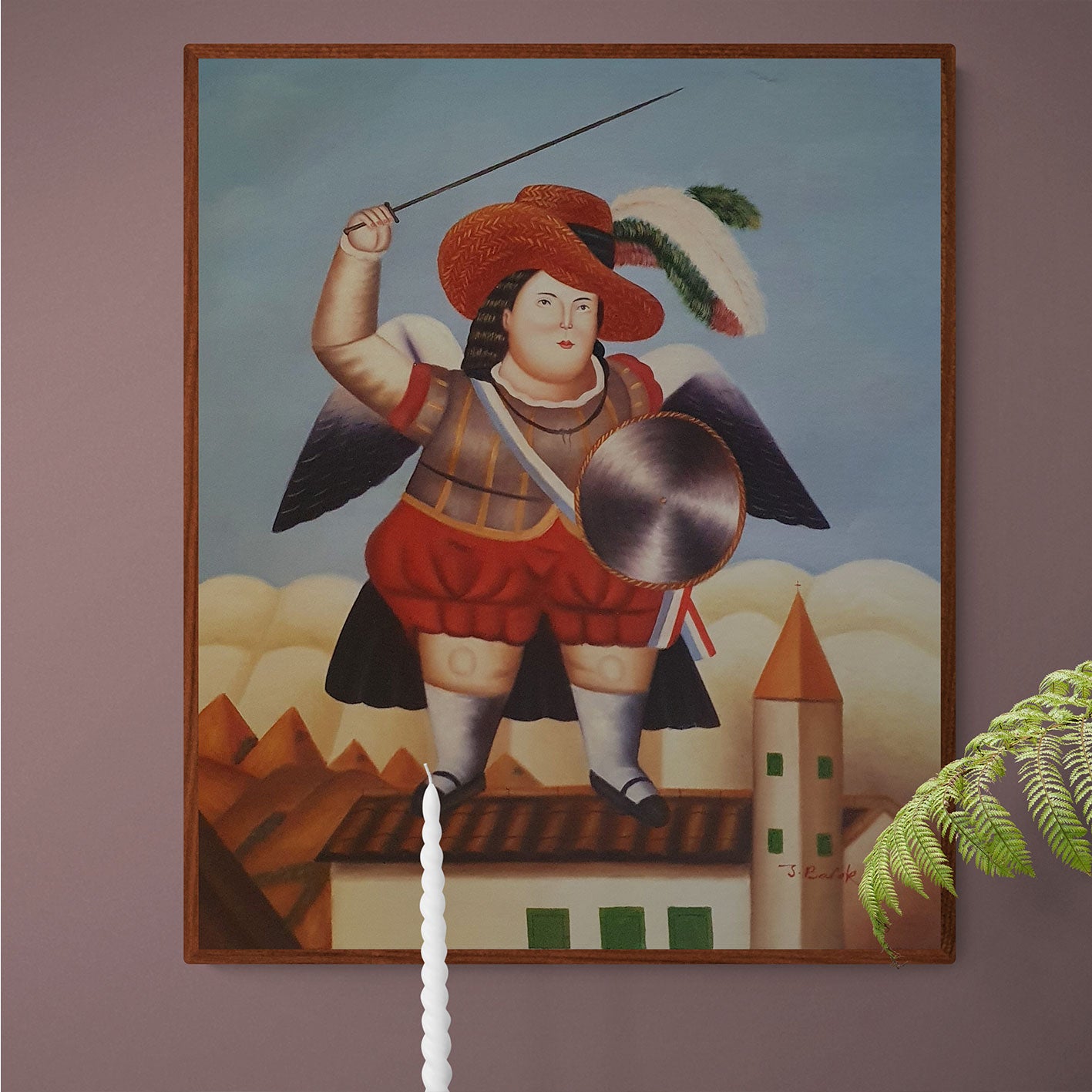 Cuadro Botero Arcangel 50x60 cm