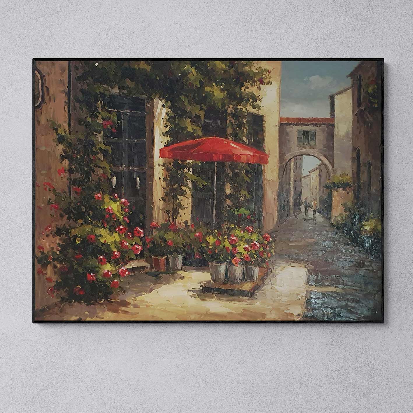 Cuadro Calle Paris Flores 120x90 cm