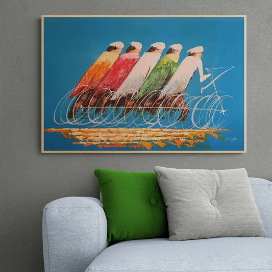 Cuadro Ciclistas Color 90x60 cm