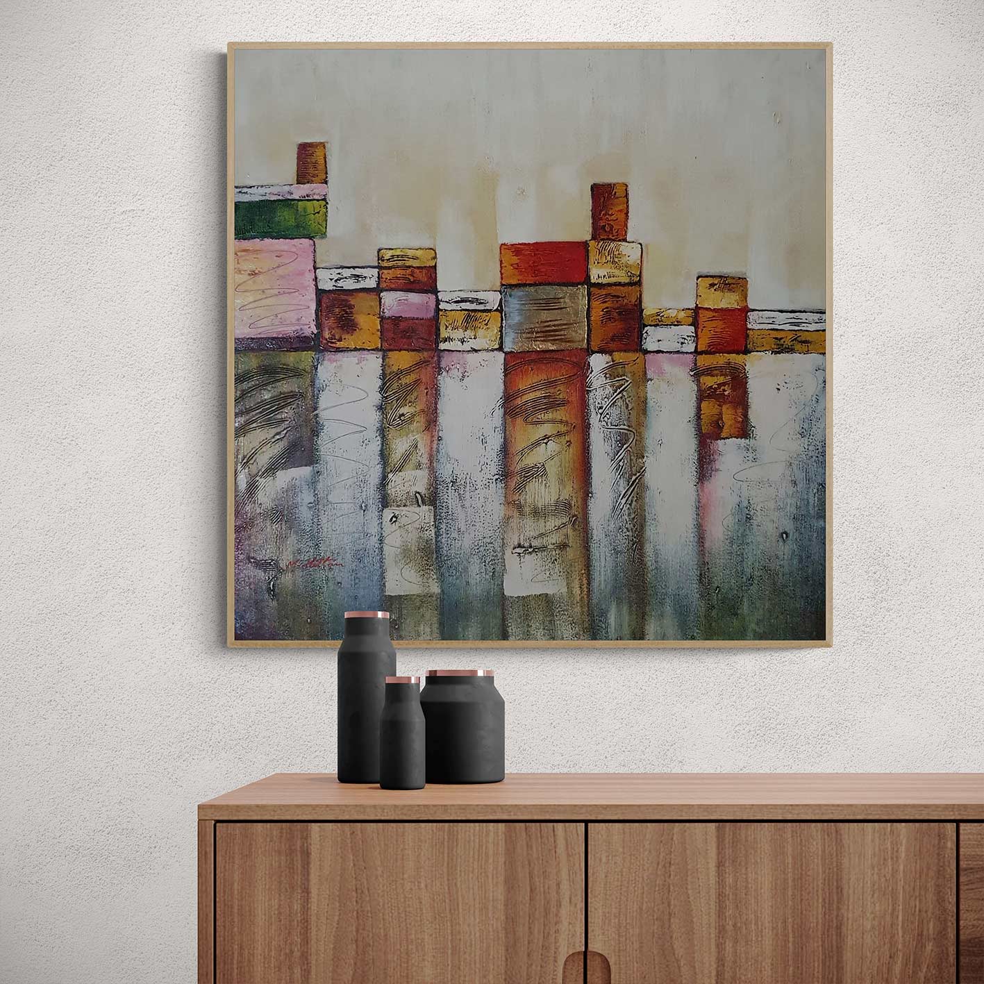 Cuadro Ciudad Moderna II 80x80 cm