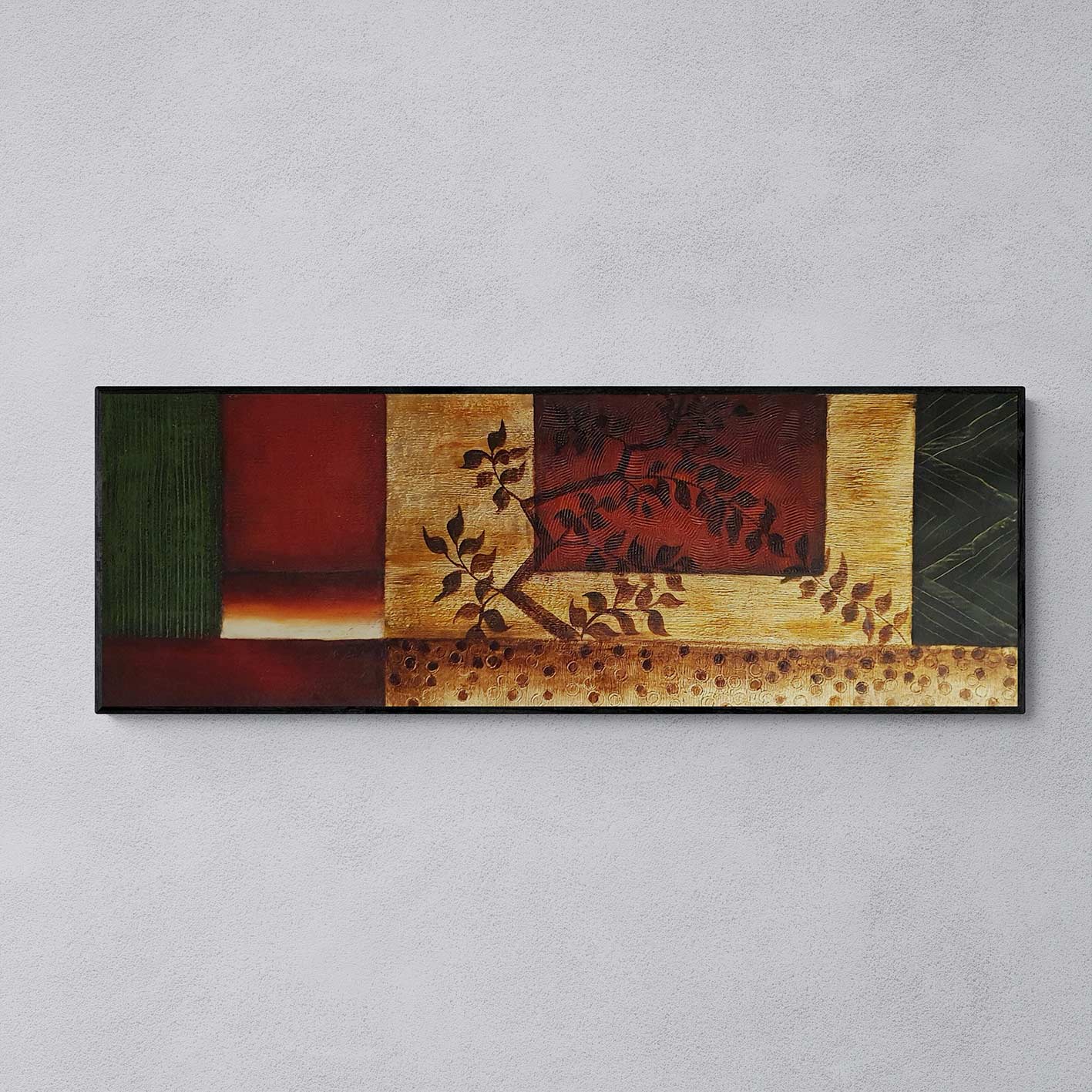 Cuadro Decoracion Flores Oros 120x40 cm