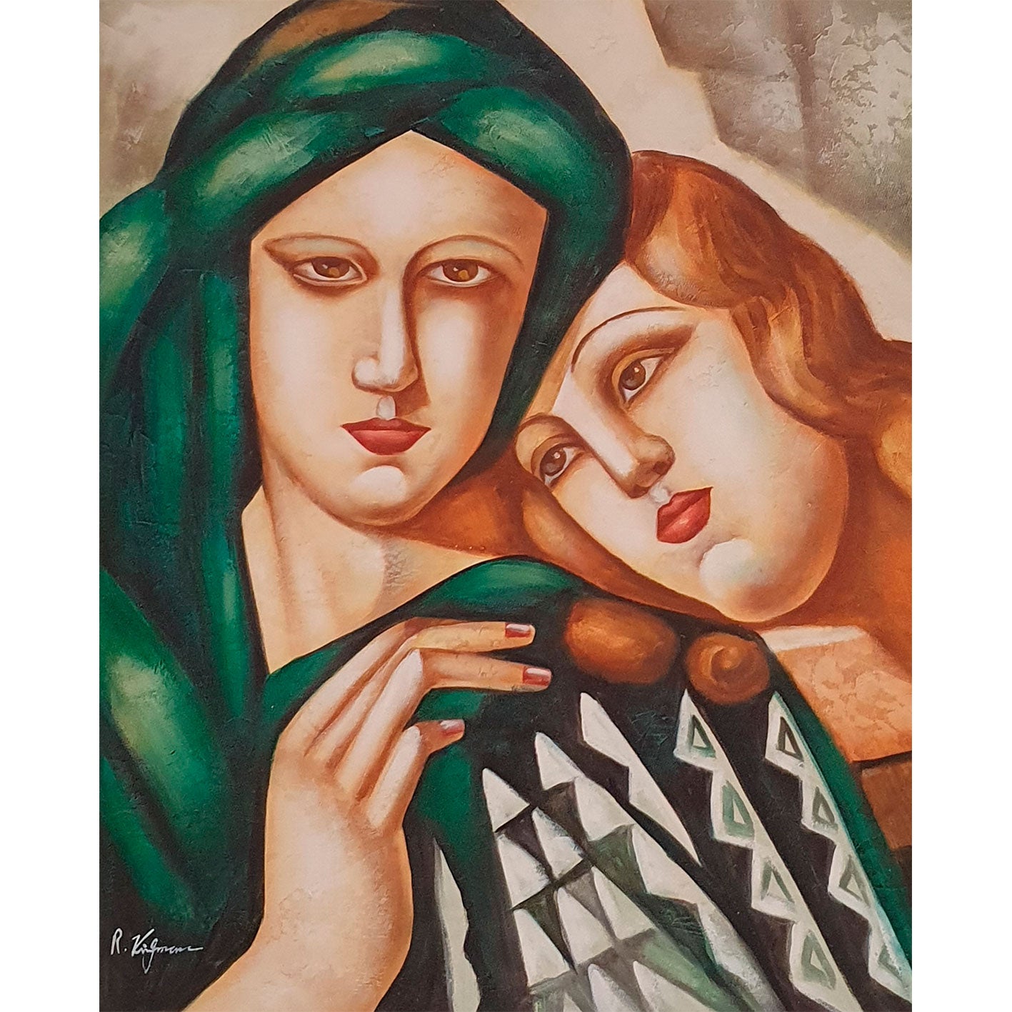 Cuadro Reproduccion Lempicka Pareja