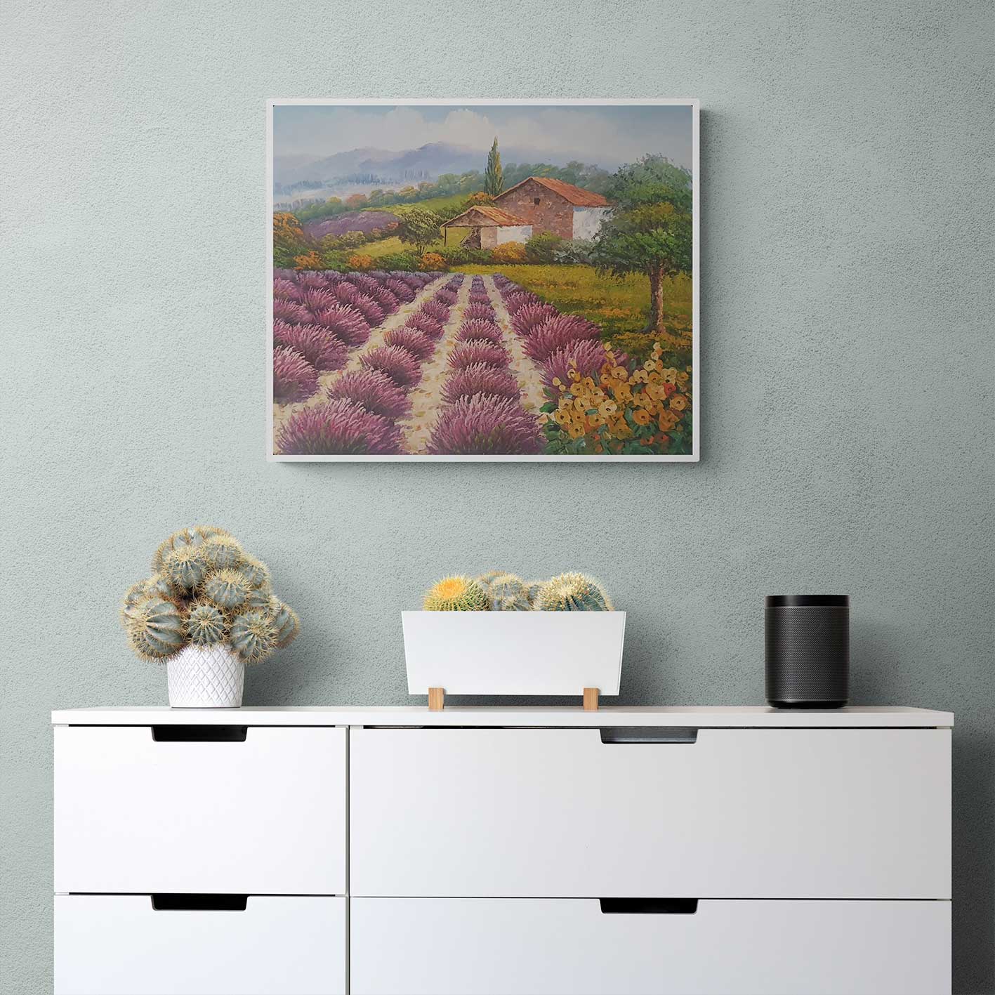 Cuadro Lavanda Cabaña 60x50 cm