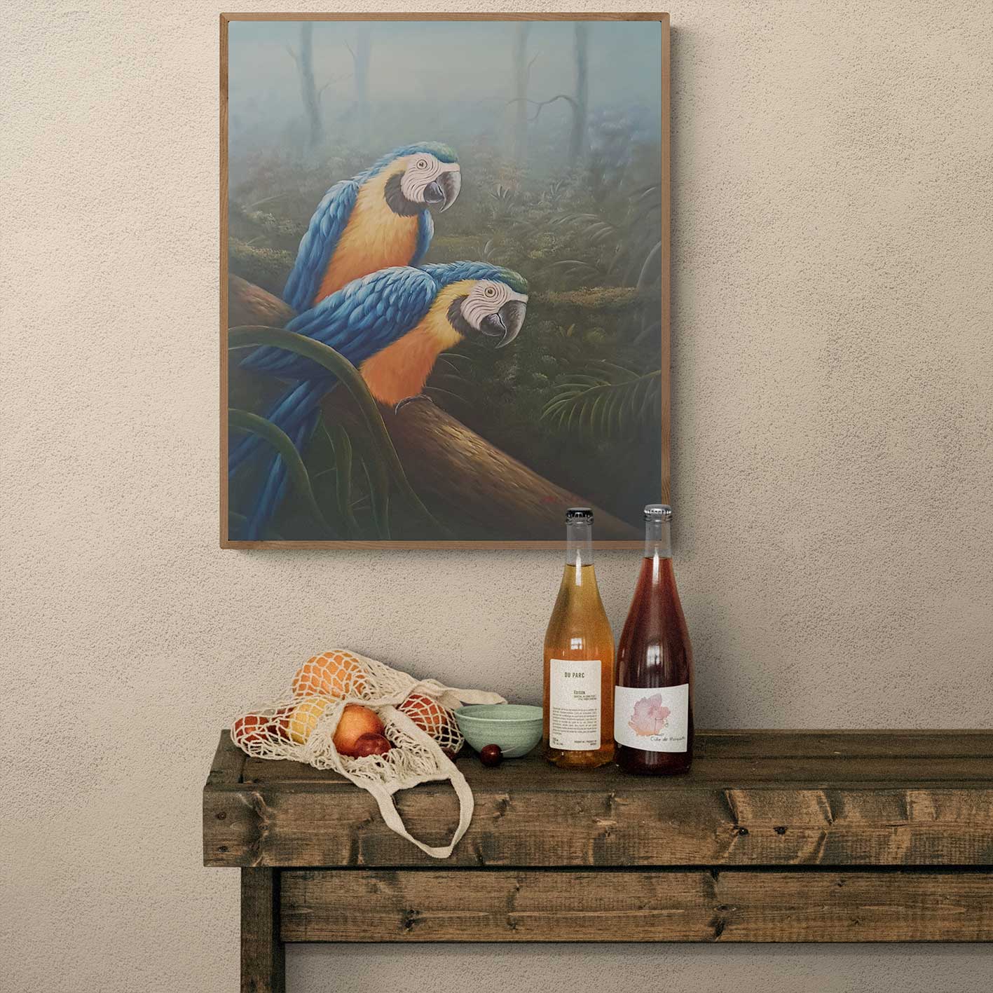 Cuadro Loros Azules 60x50 cm