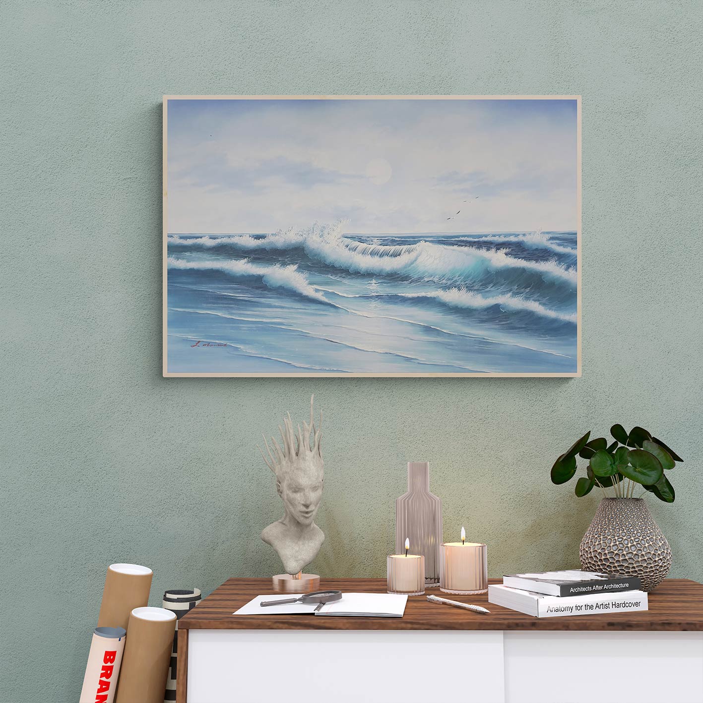 Cuadro Mar Revuelto 90x60 cm