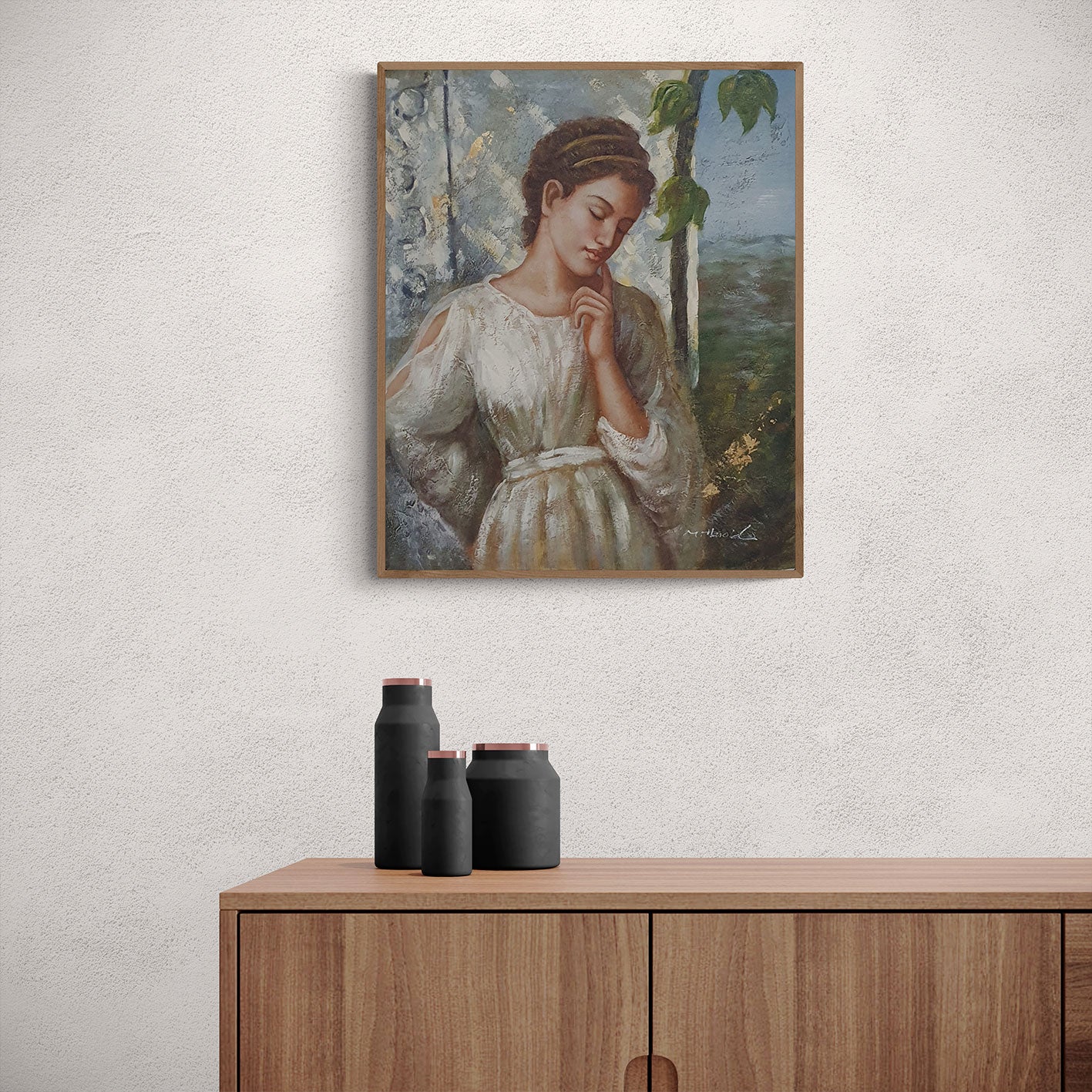 Cuadro Mujer Pensativa 50x60 cm