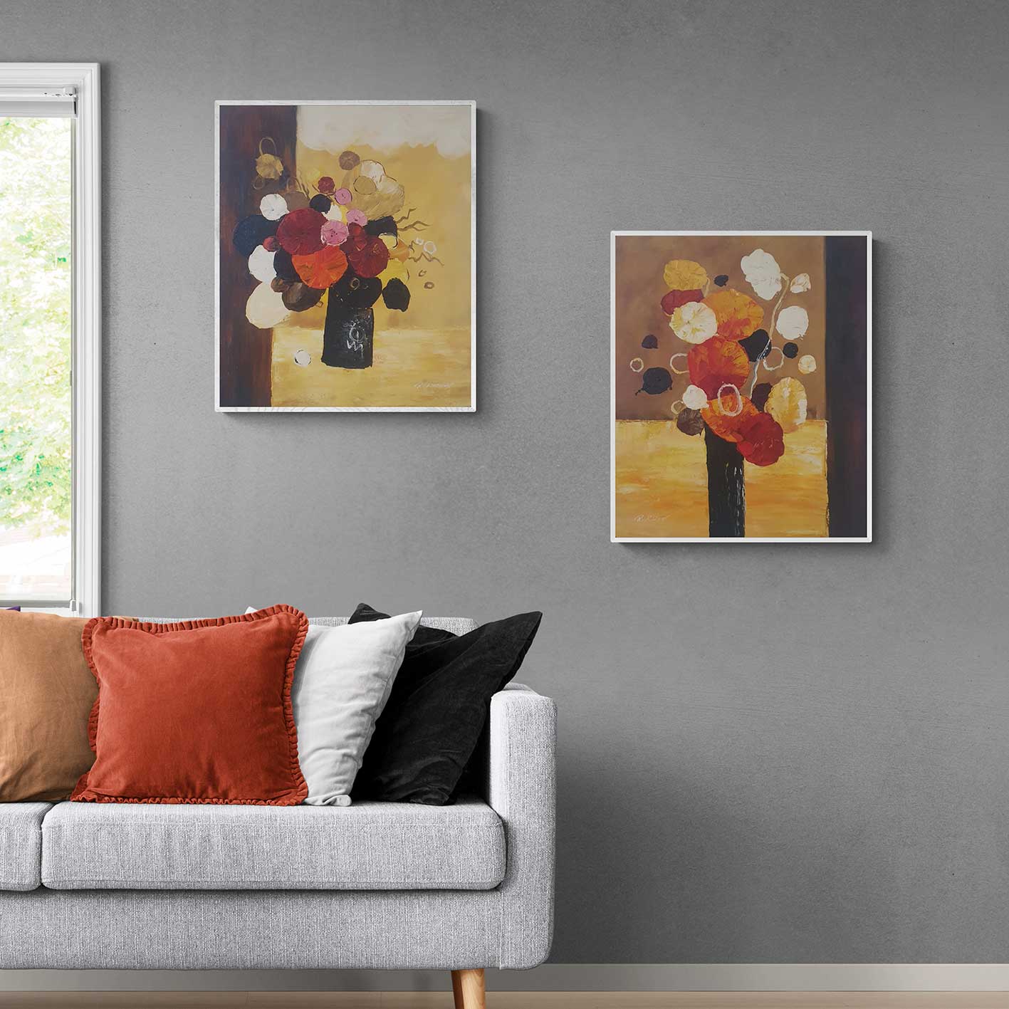 Cuadro Diptico Flores Decor 50x60 cm [2 piezas]