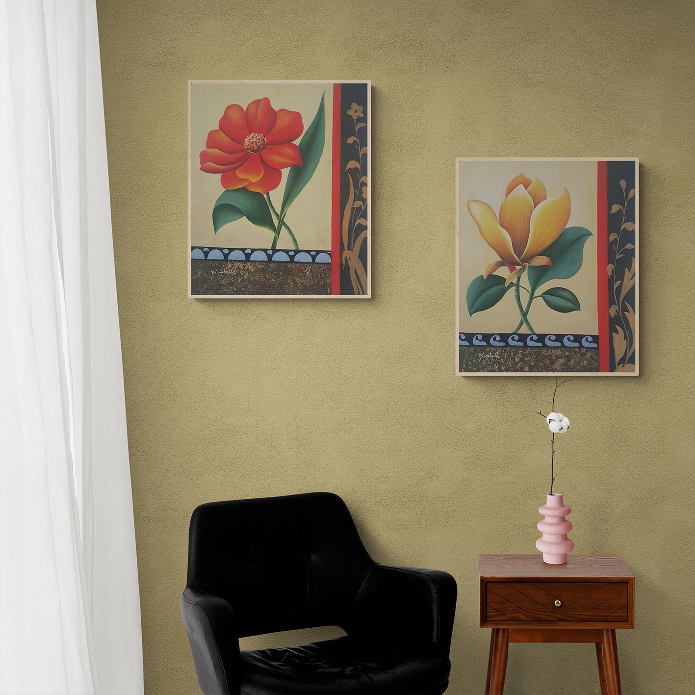 Cuadro Diptico Florido  50x60 cm [2 piezas]
