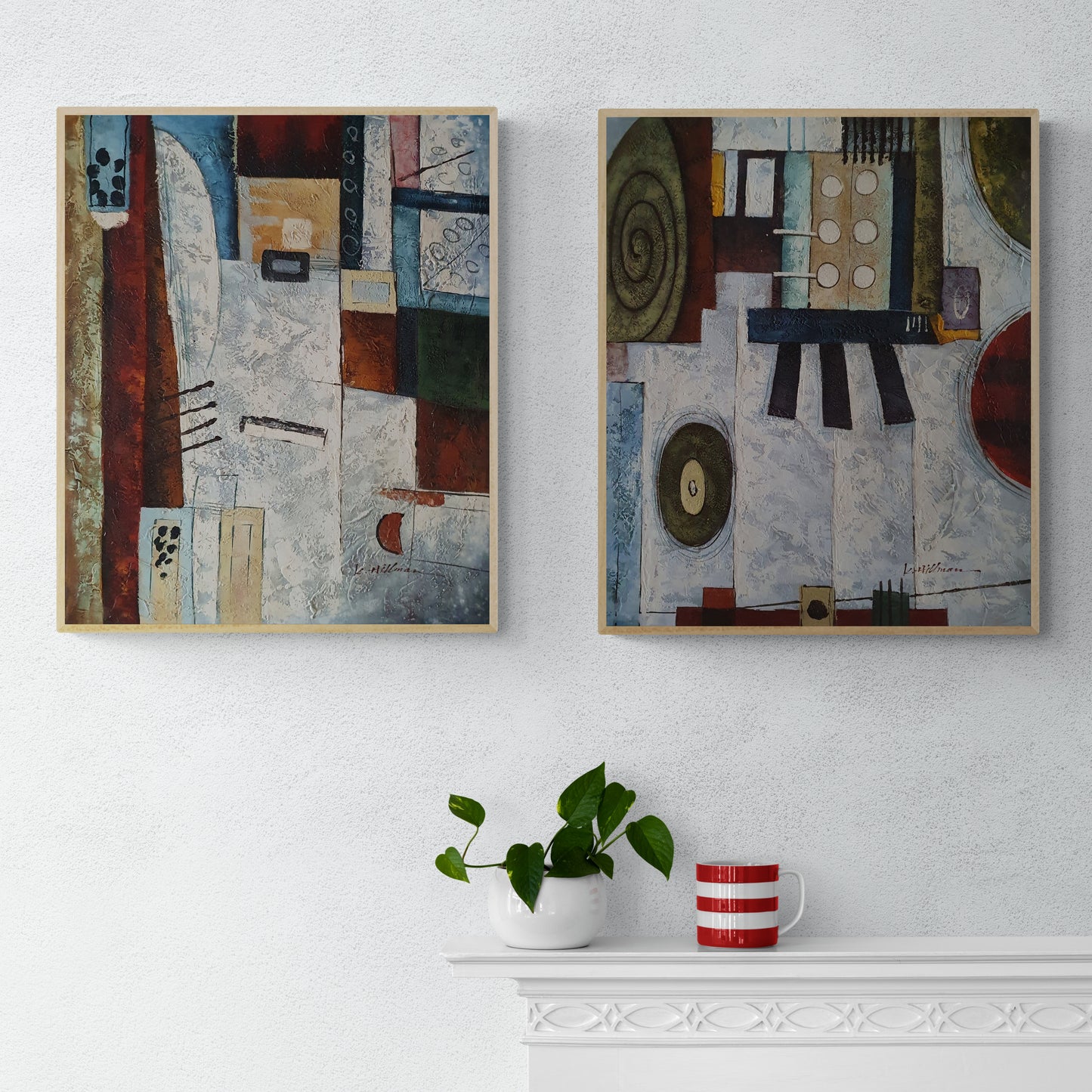 Cuadro Díptico Musical Abstracto 50X60 cm [2 piezas]