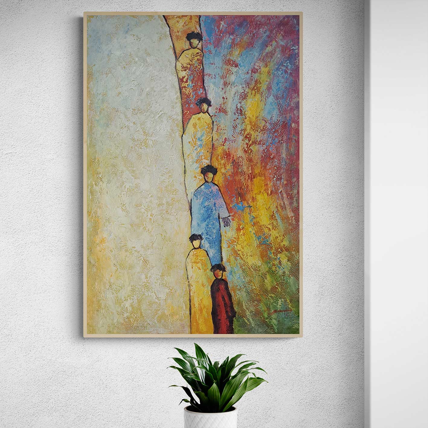 Cuadro Figuras Marcha II  90x60 cm