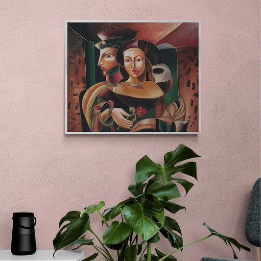 Cuadro Figuras Rostro  60x50 cm