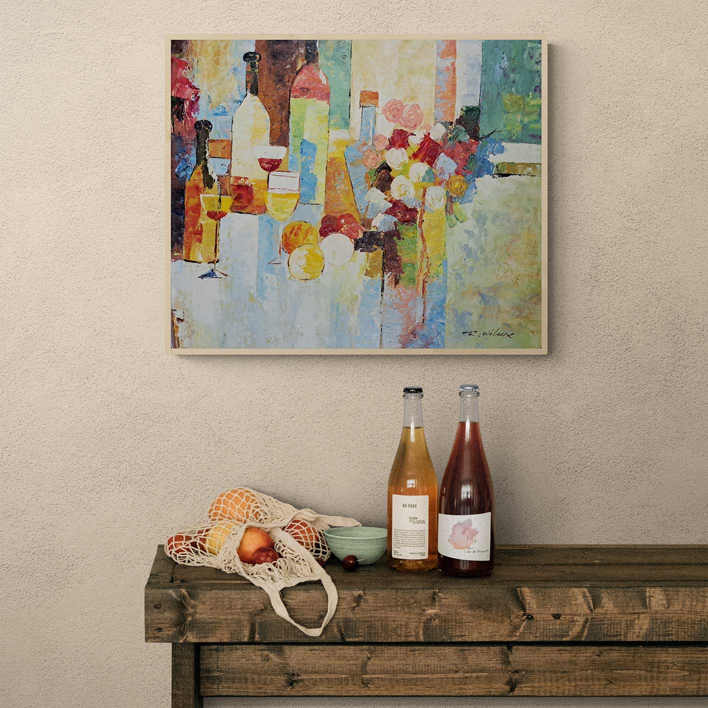 Cuadro Flor Vino 60x50 cm